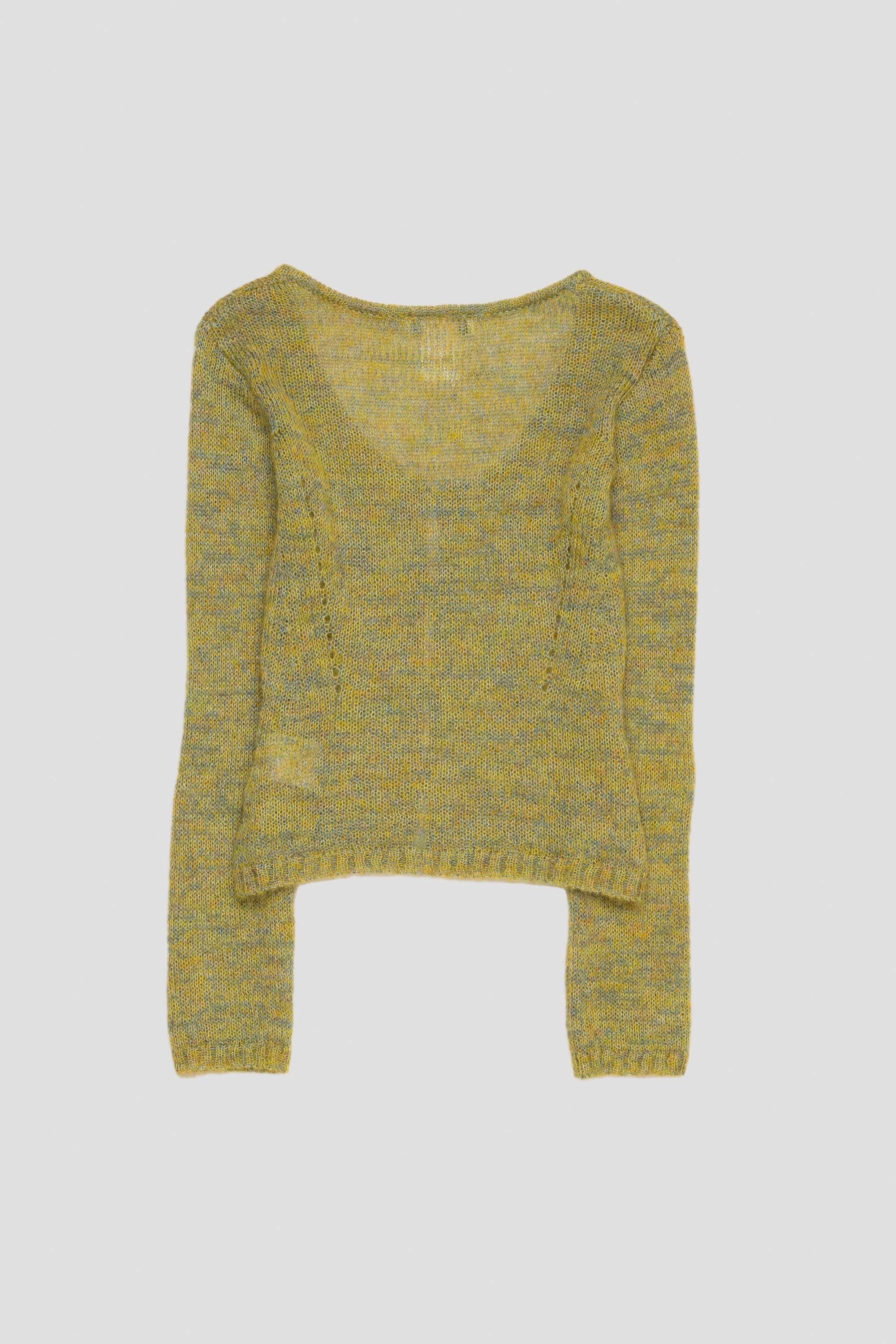 Gelle Cardigan Yellow Green Melange