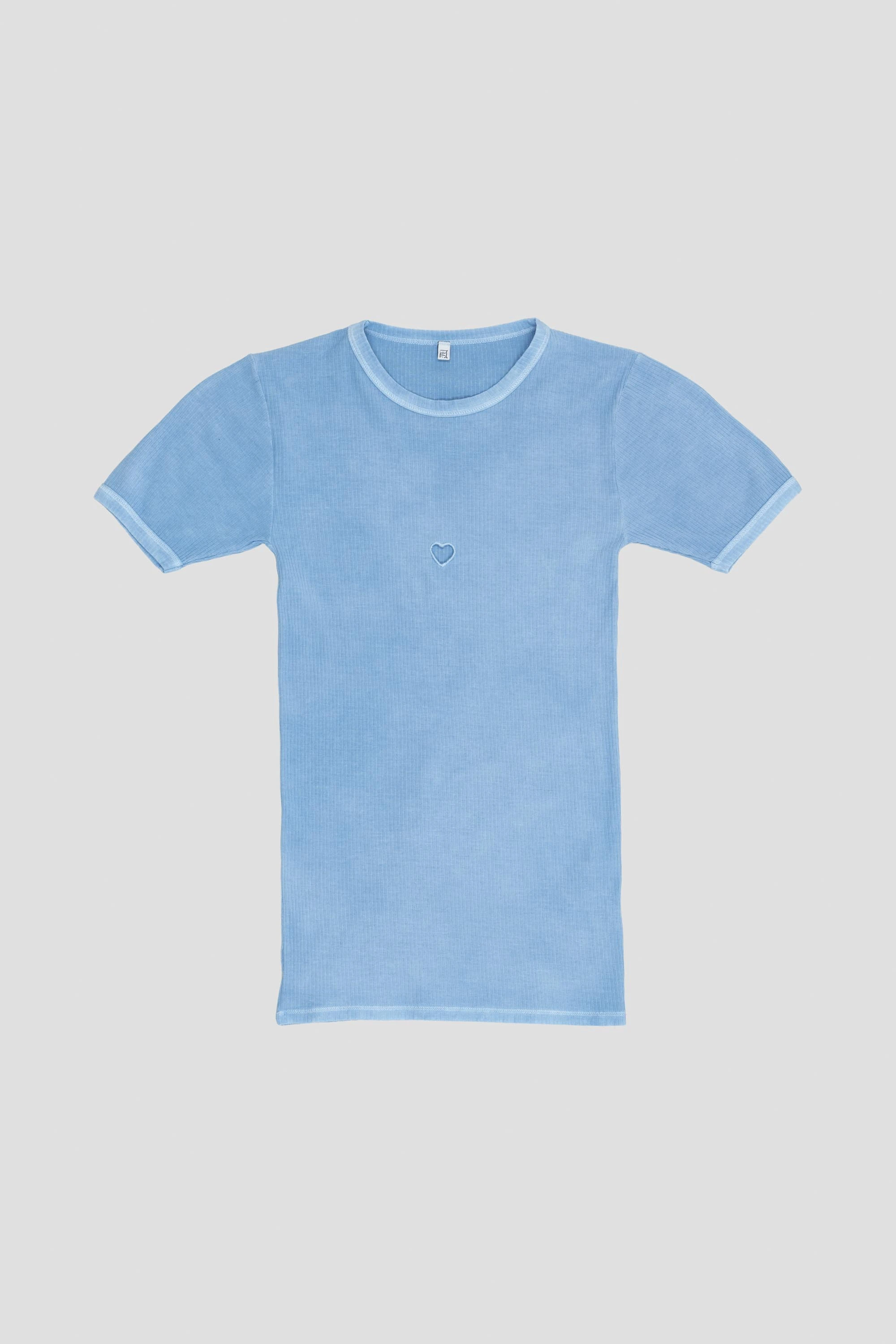 Heart Short Sleeve Isatis Blue