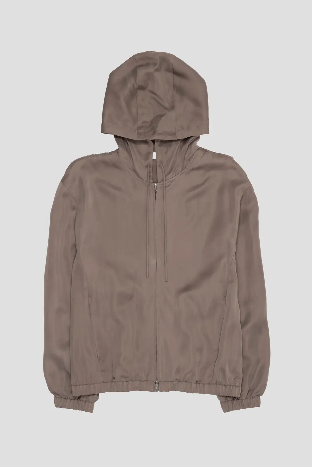 AmomentoCupro Hood Zip Up Jumper Grey