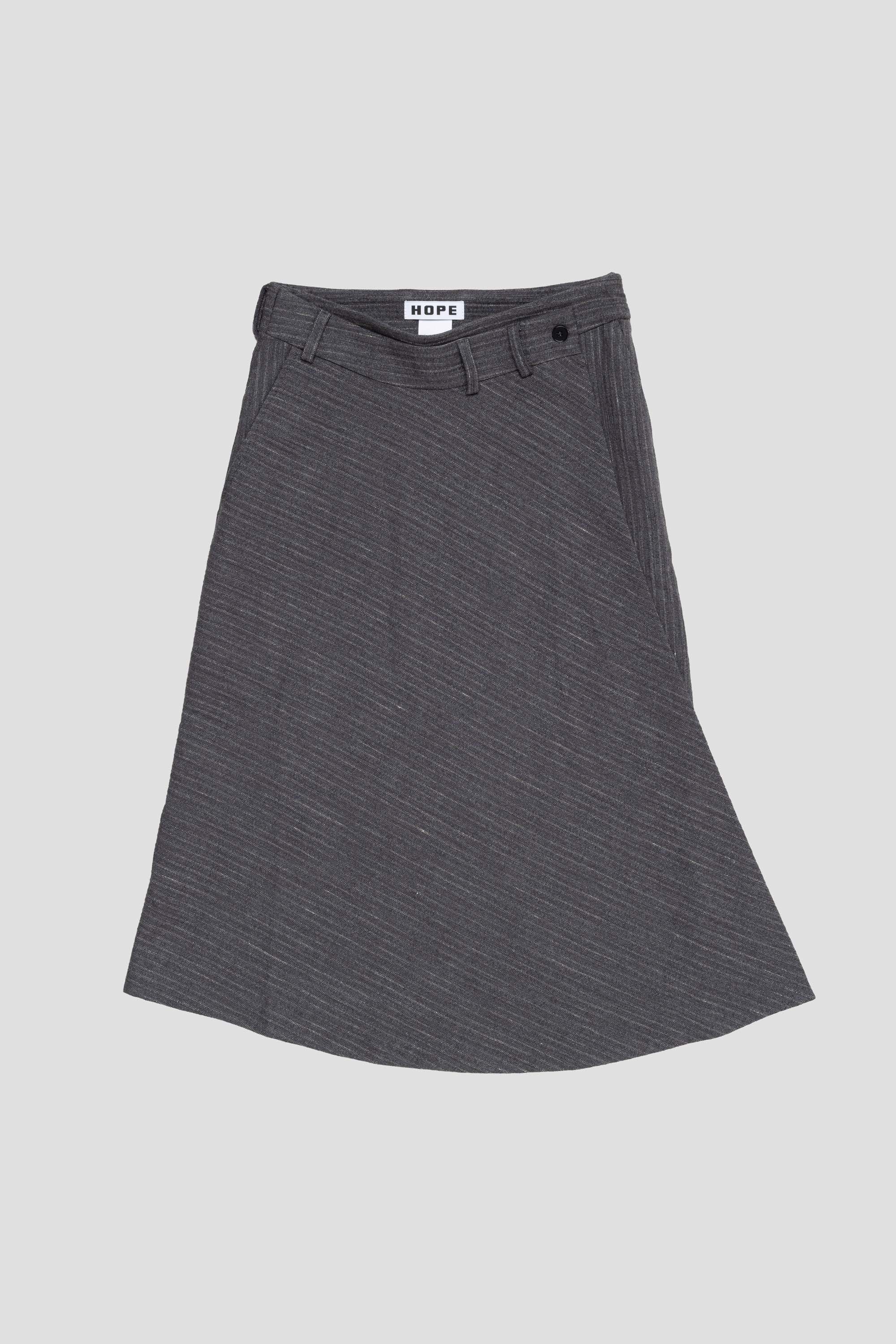 Depend Skirt Textured Blue Grey Stripe