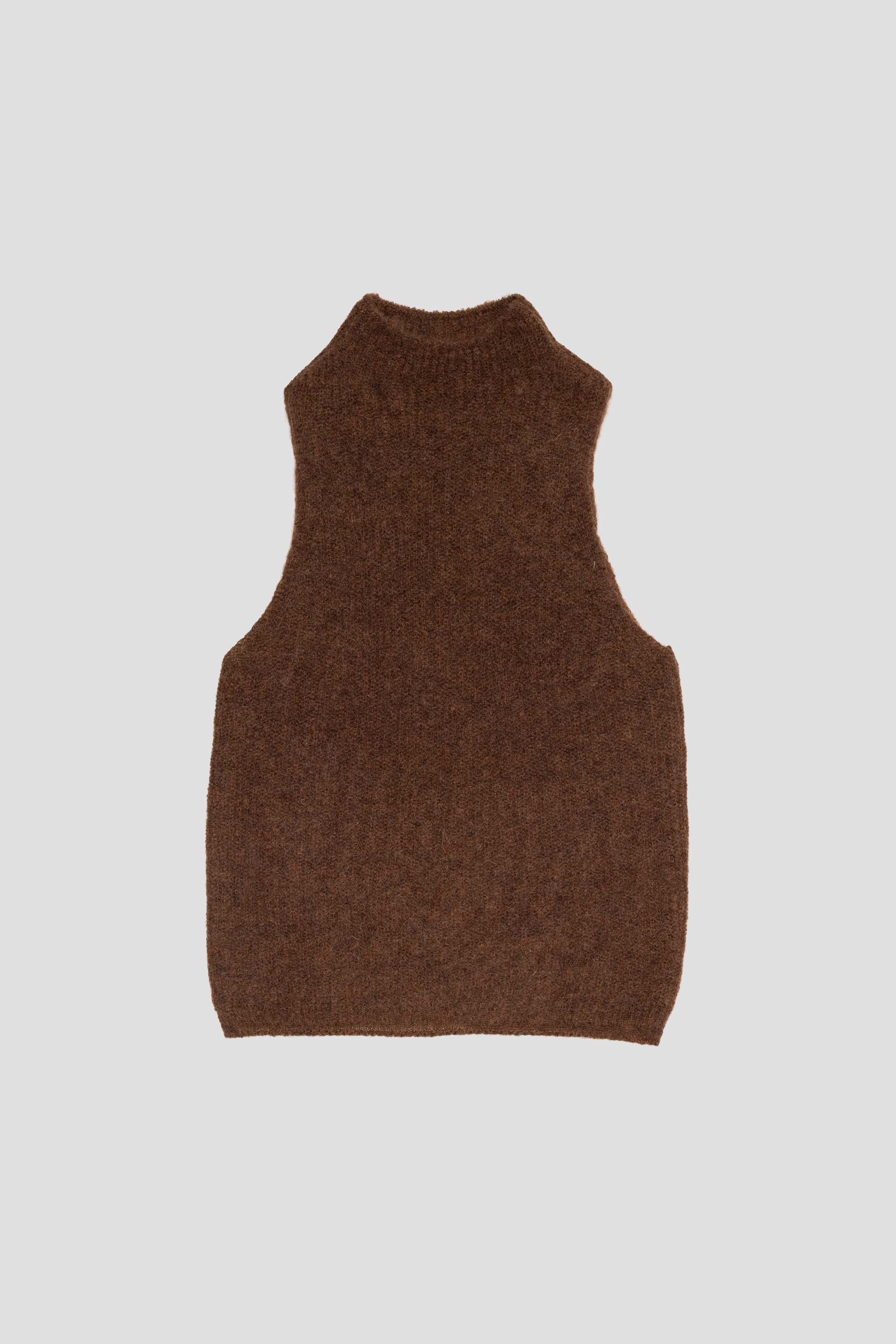 Sheer Sleeveless Top Brown