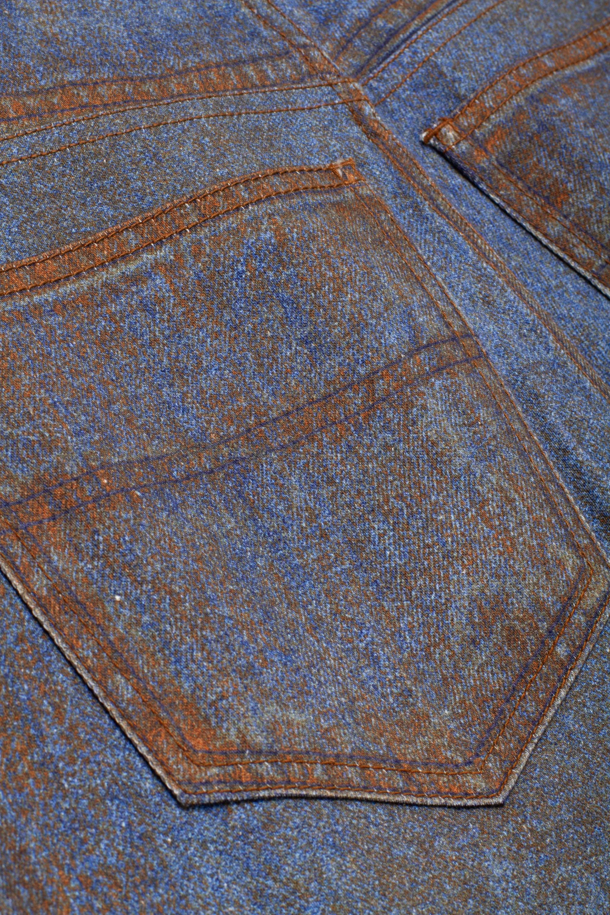 Paint Denim Jeans Terracotta Blue