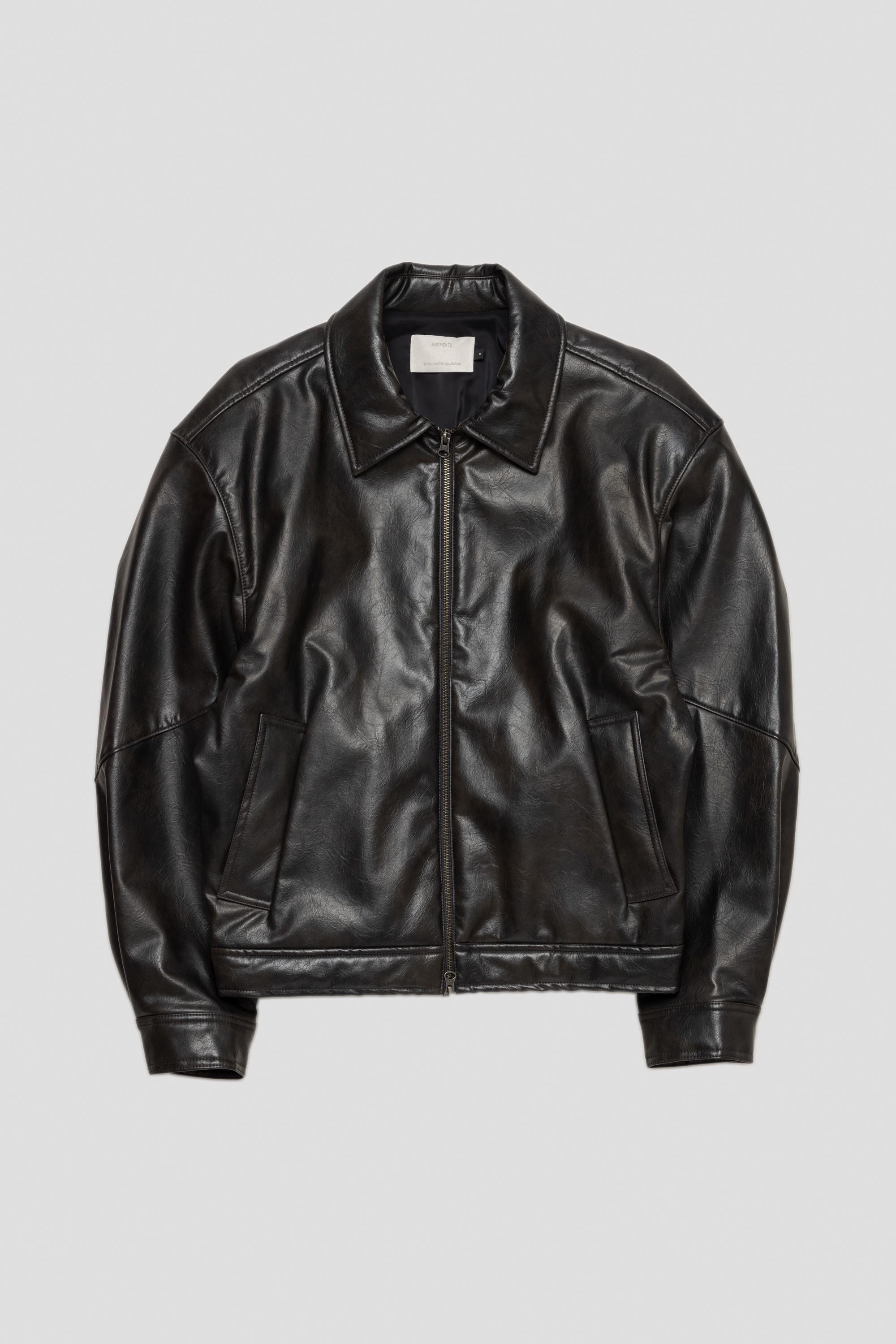 Vegan Leather Blouson Black