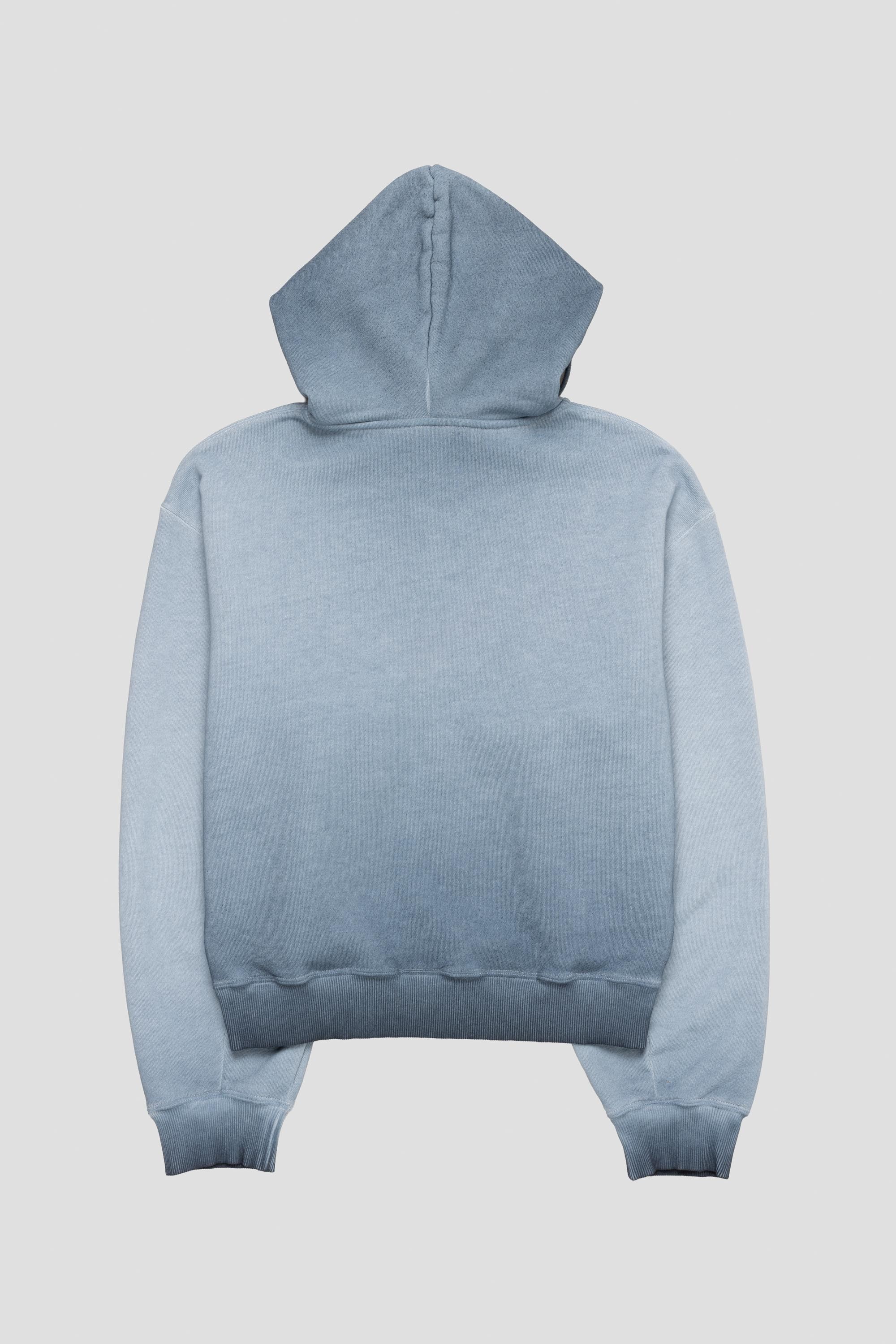 Bubble Zip Hoodie Ocean Blue Wash