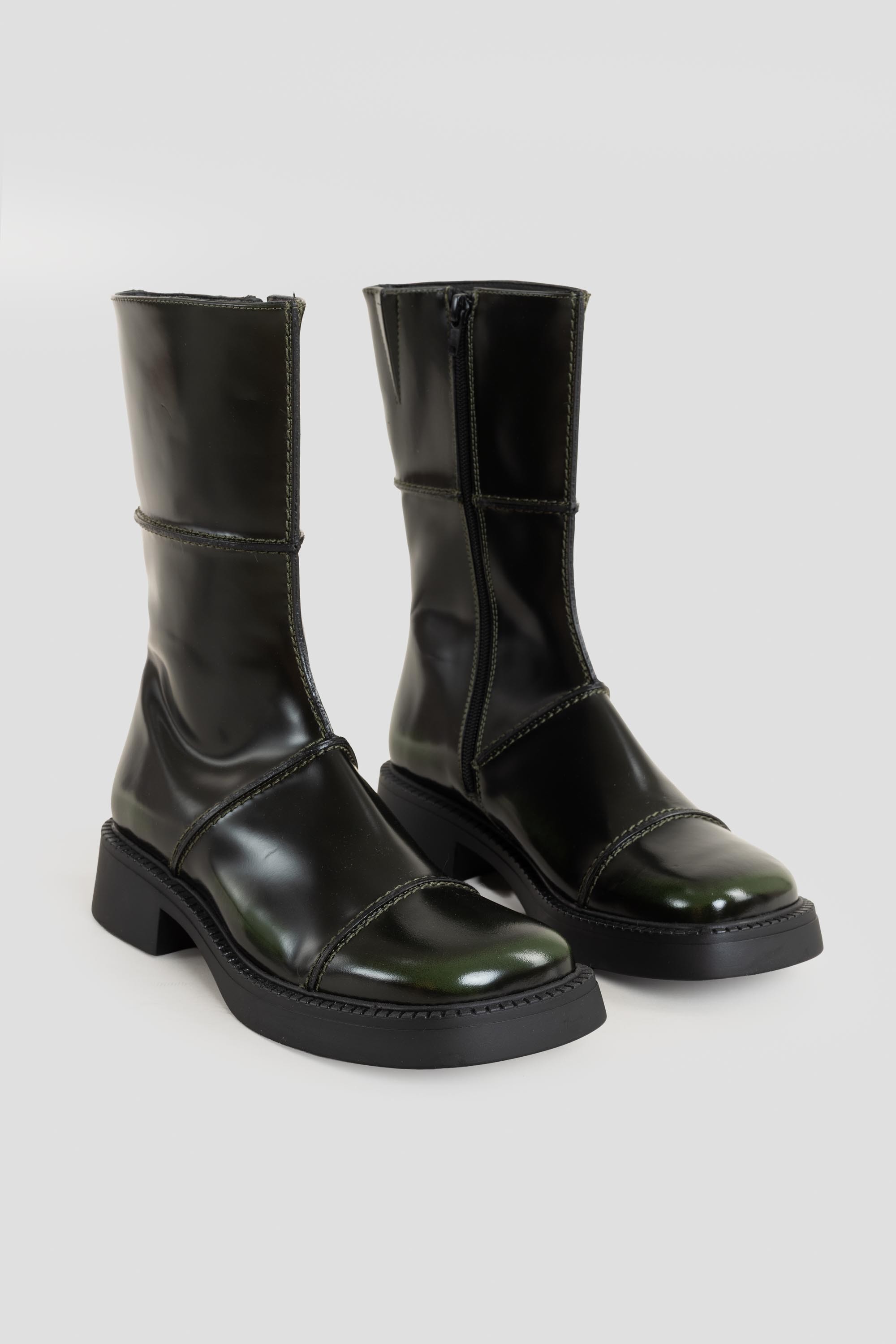 Dahlia Ankle Boots Khaki/Black