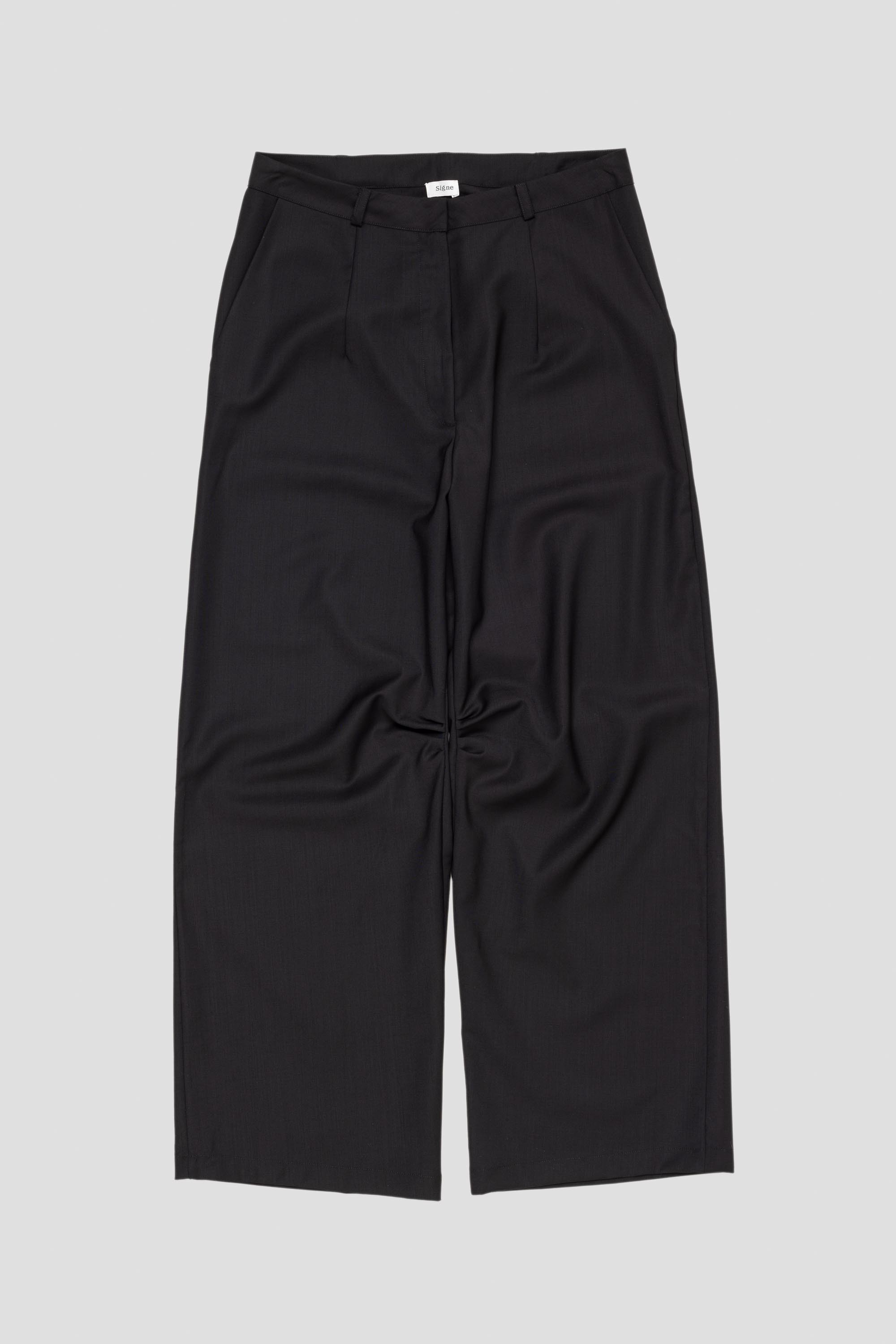 Pleated Trousers Black