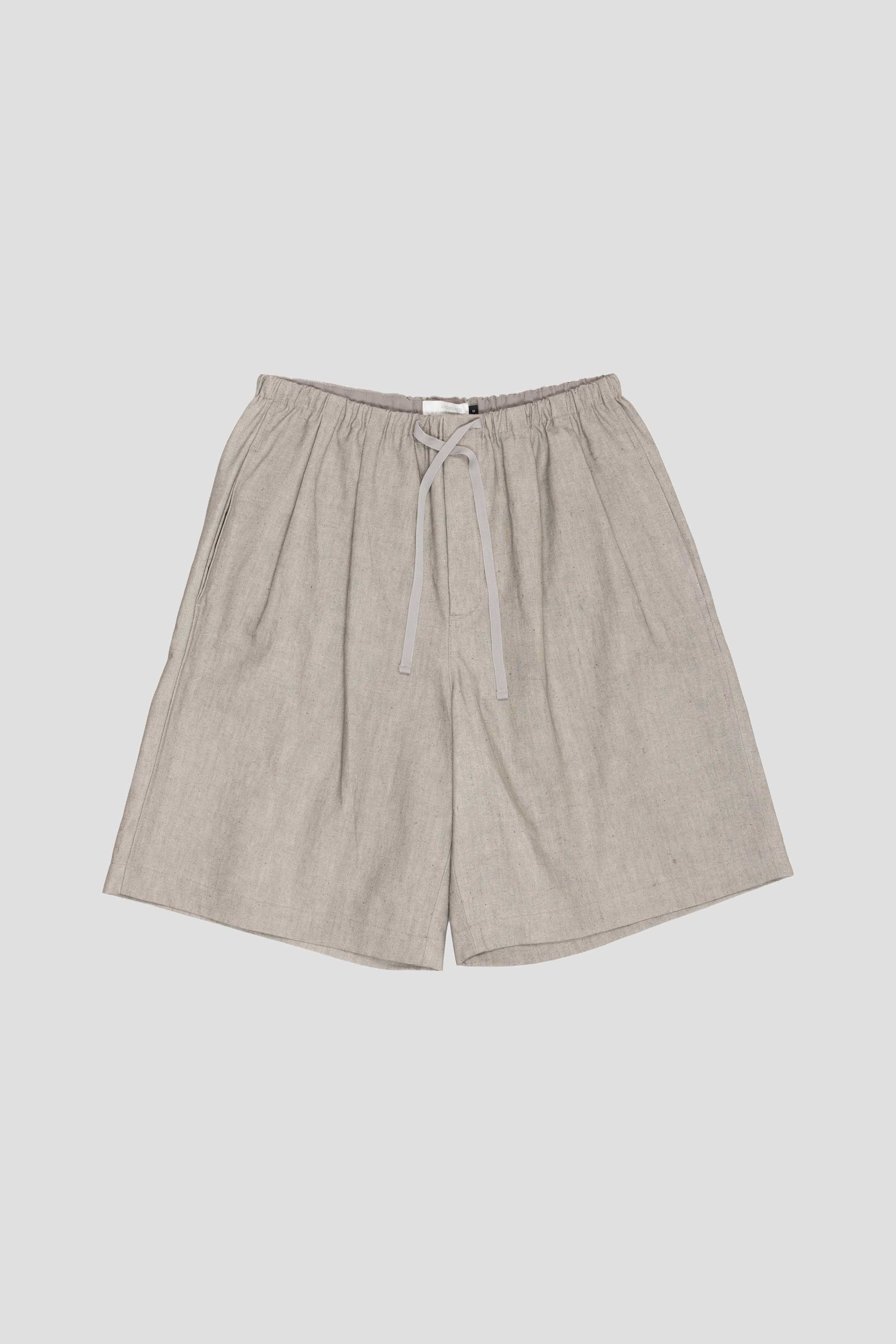 Linen Drawstring Shorts Beige