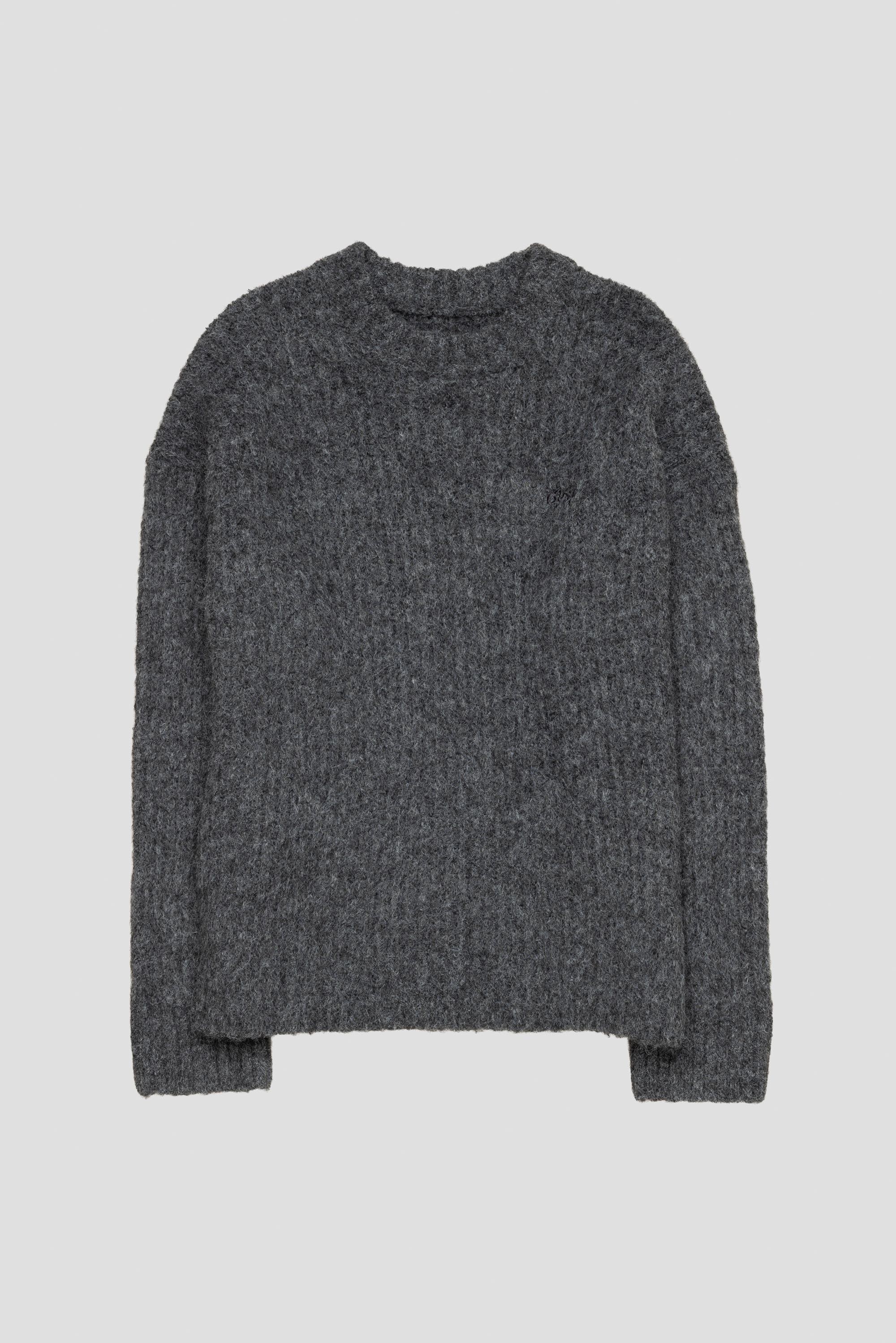 Hairy Knitted Crewneck Charcoal