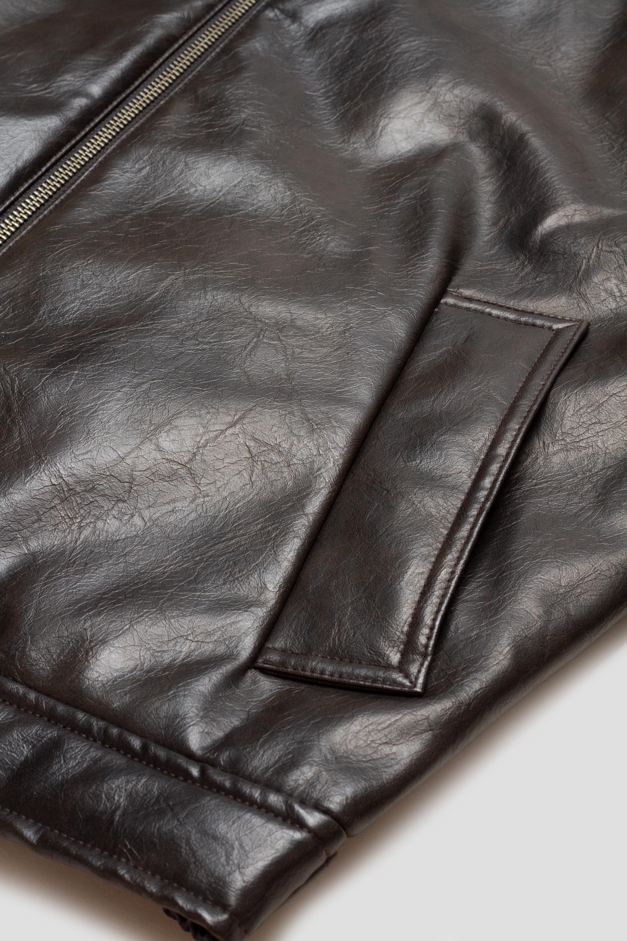 Vegan Leather Blouson Black