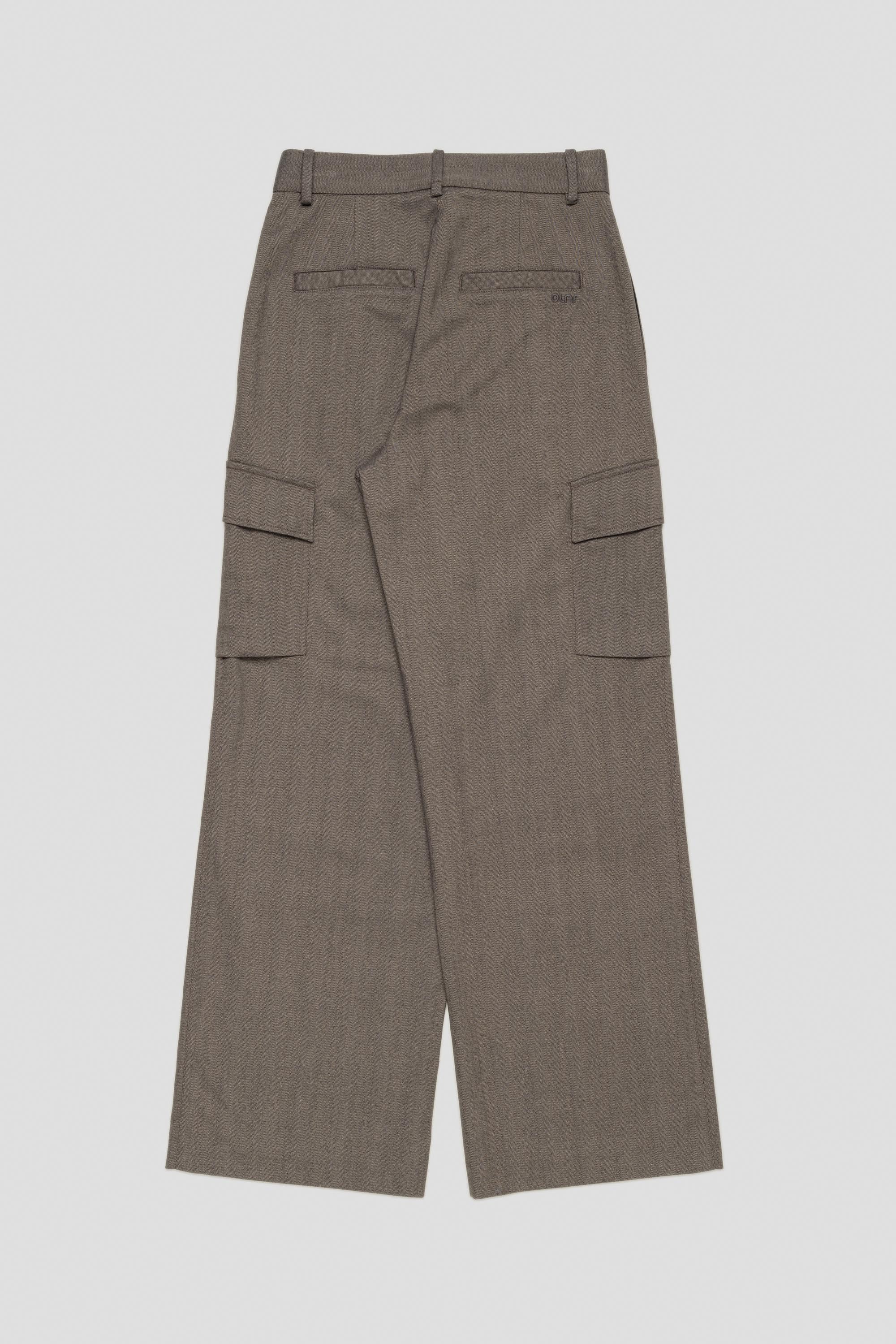 Women's Herringbone Cargo Pants Brown