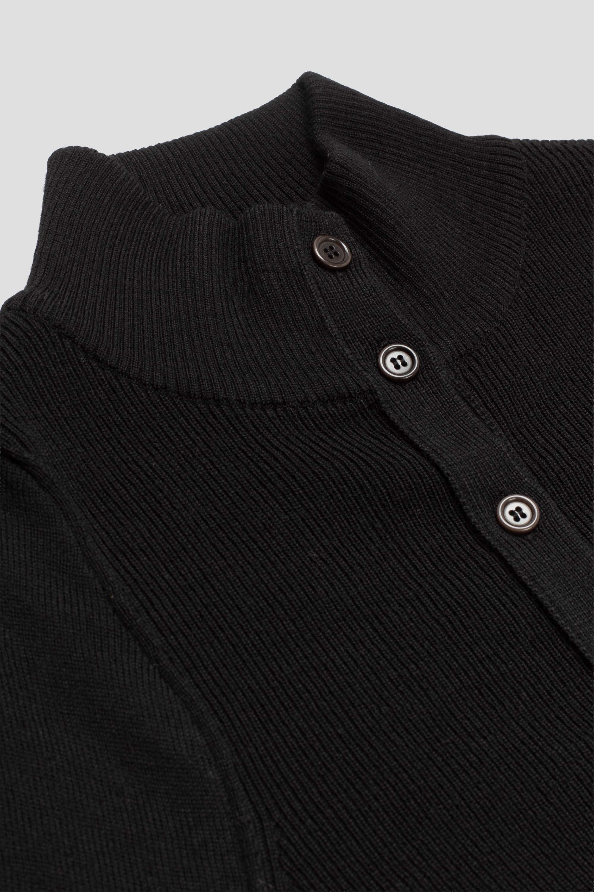 Blocking Button Up Cardigan Black