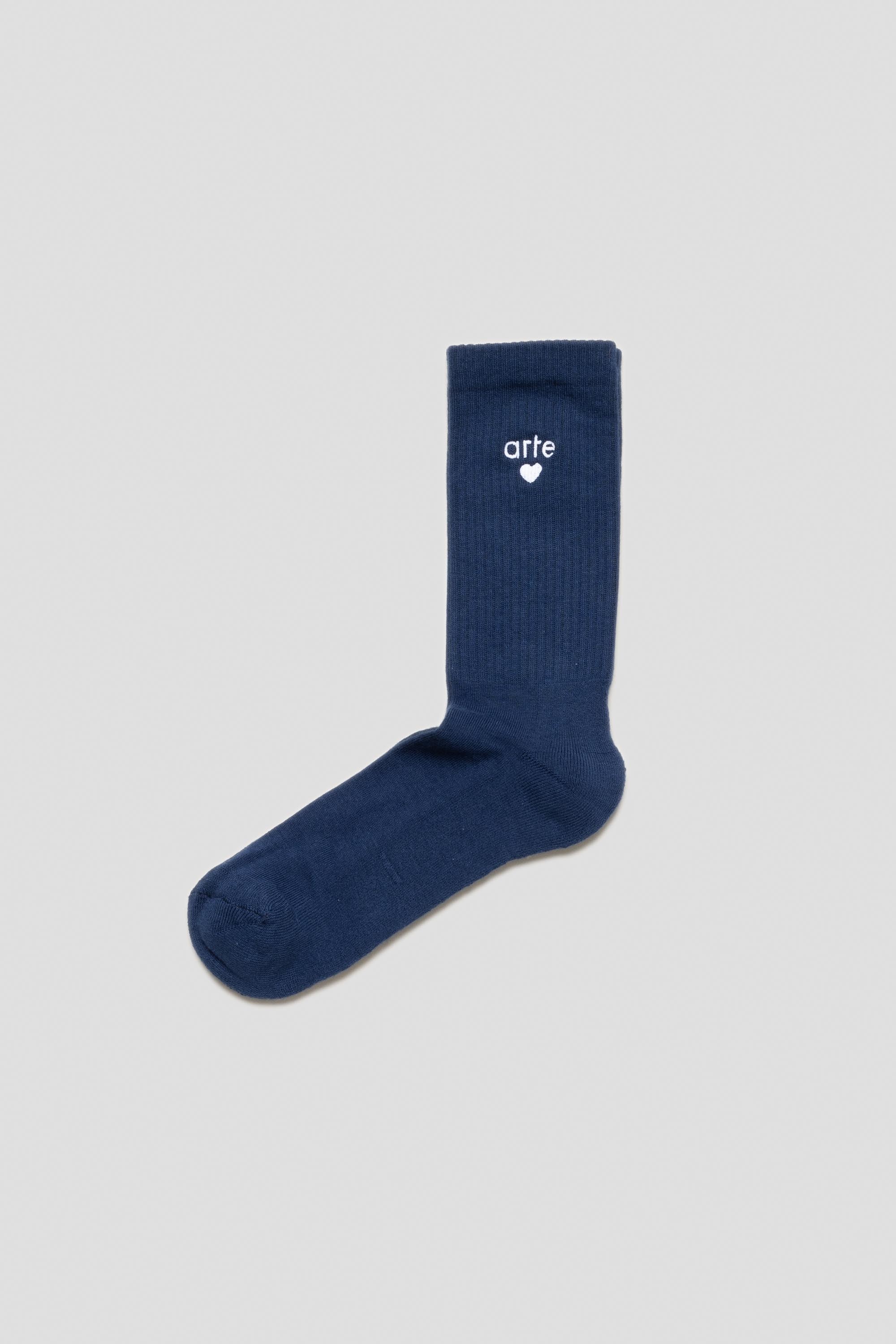 Basic Heart Socks Navy