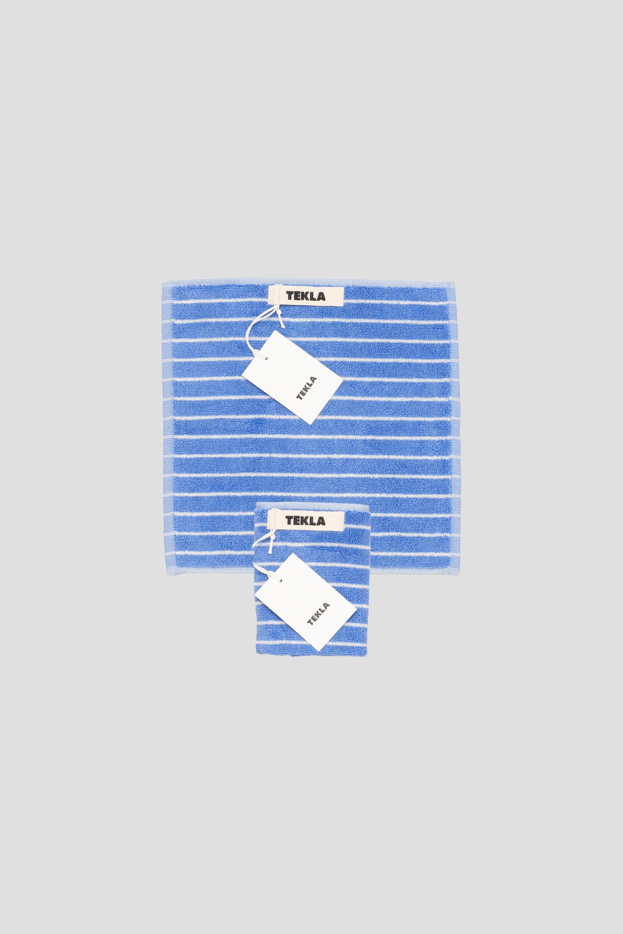 Terry Towel Washcloth Blue Stripe