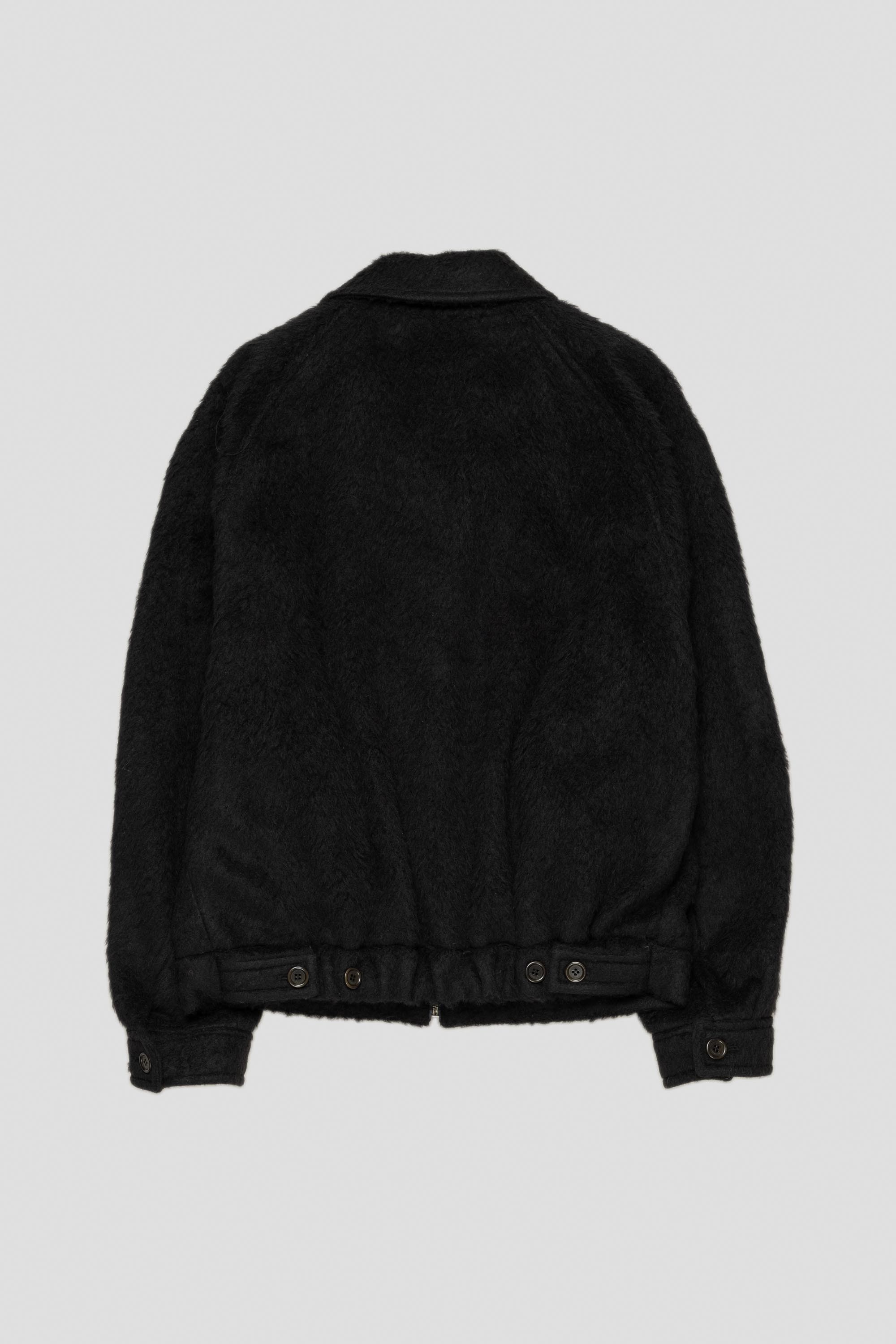 Hairy Oversized Zip-Up Blouson Black