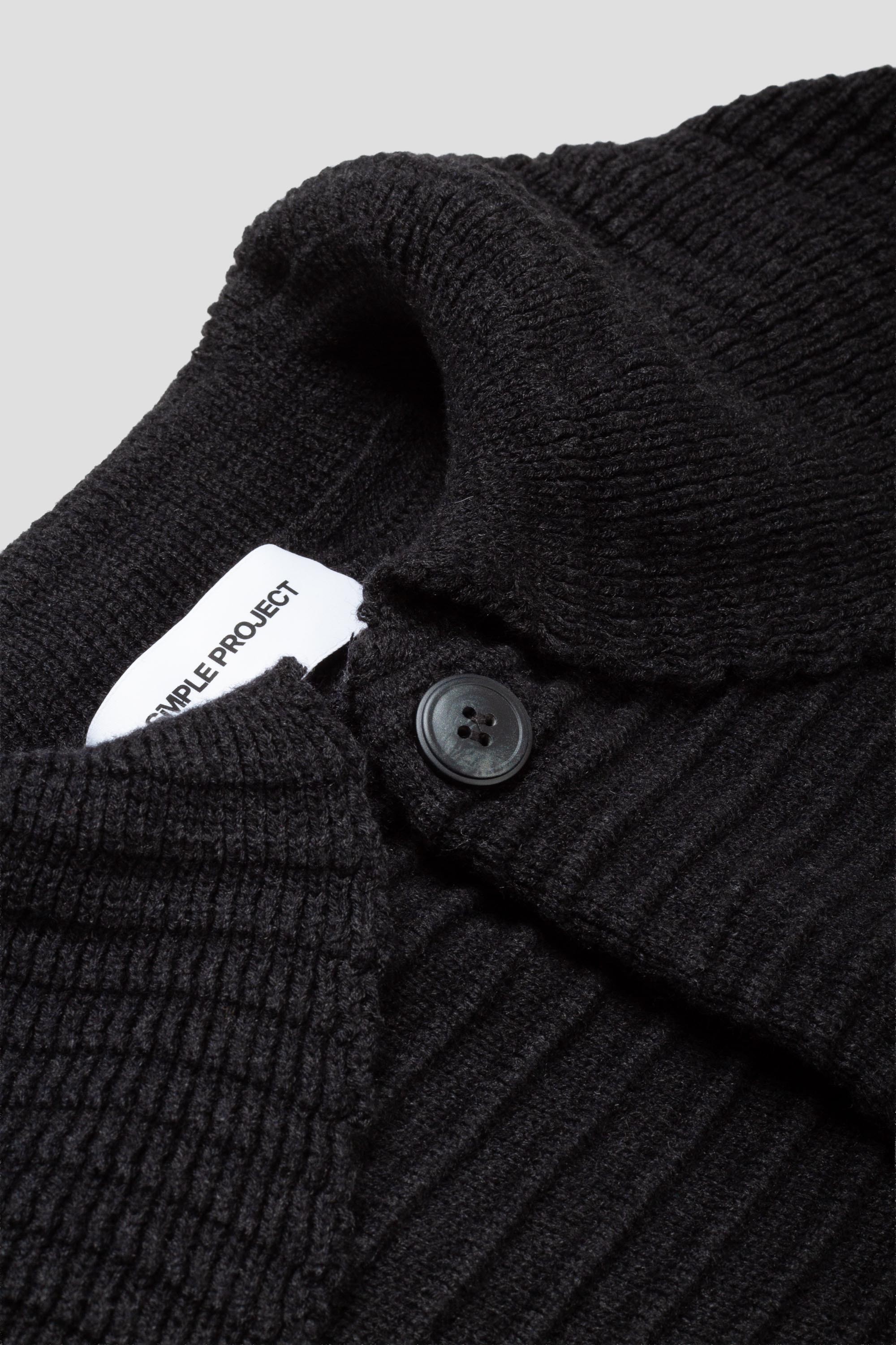 Pleated Knit Cardigan Black