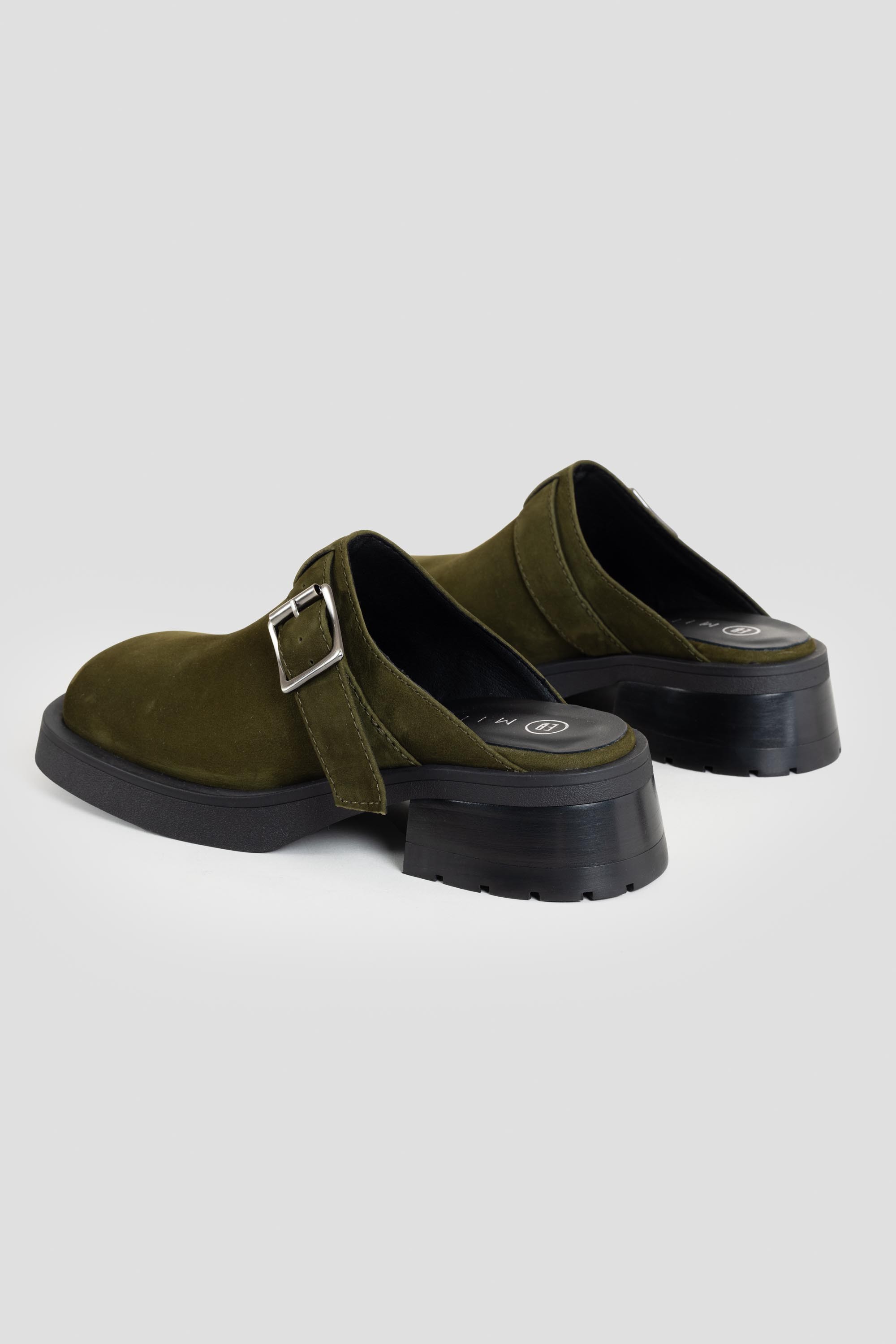 Aroa Mules Khaki Suede