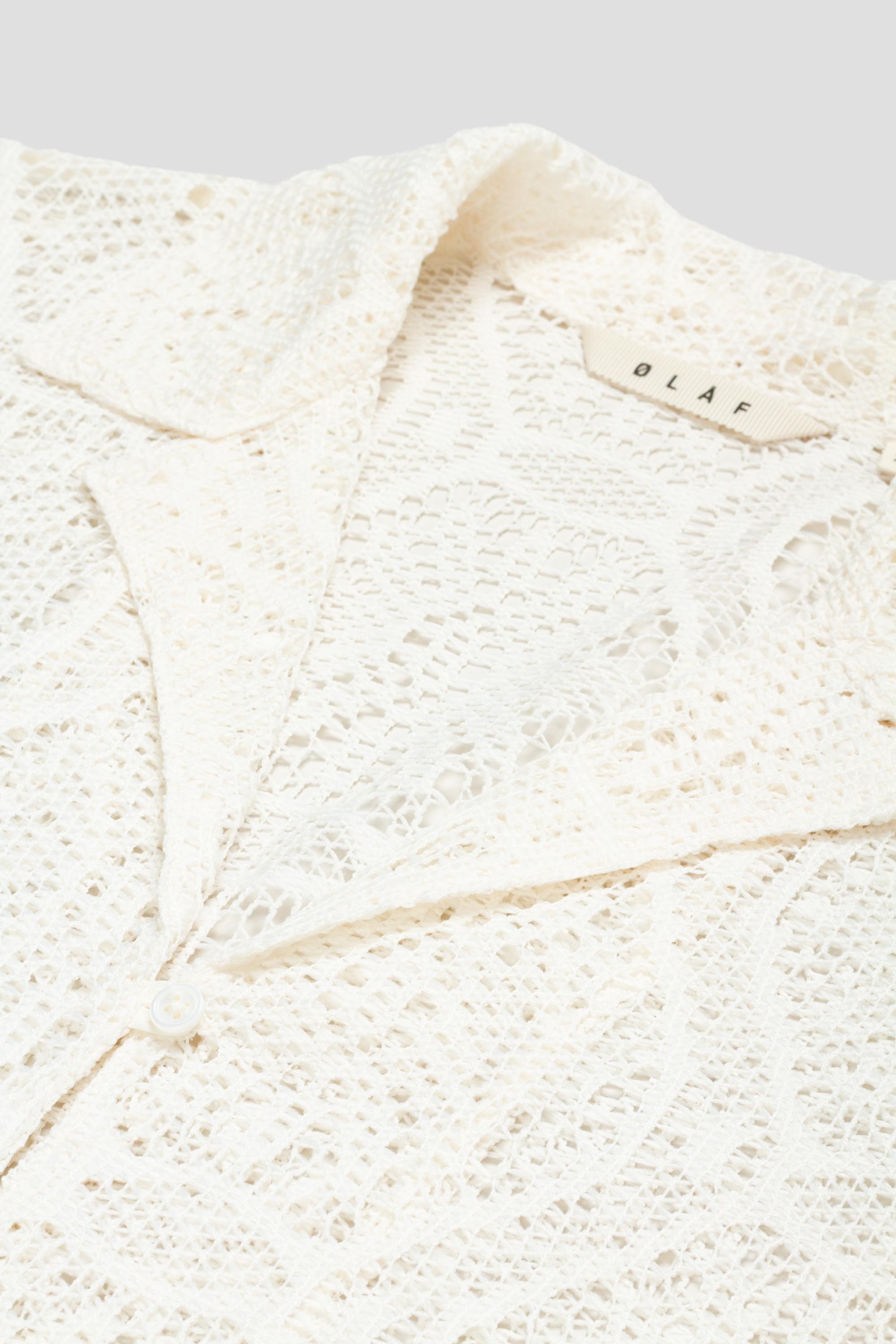 Women's Lace Camp Shirt SS Off White