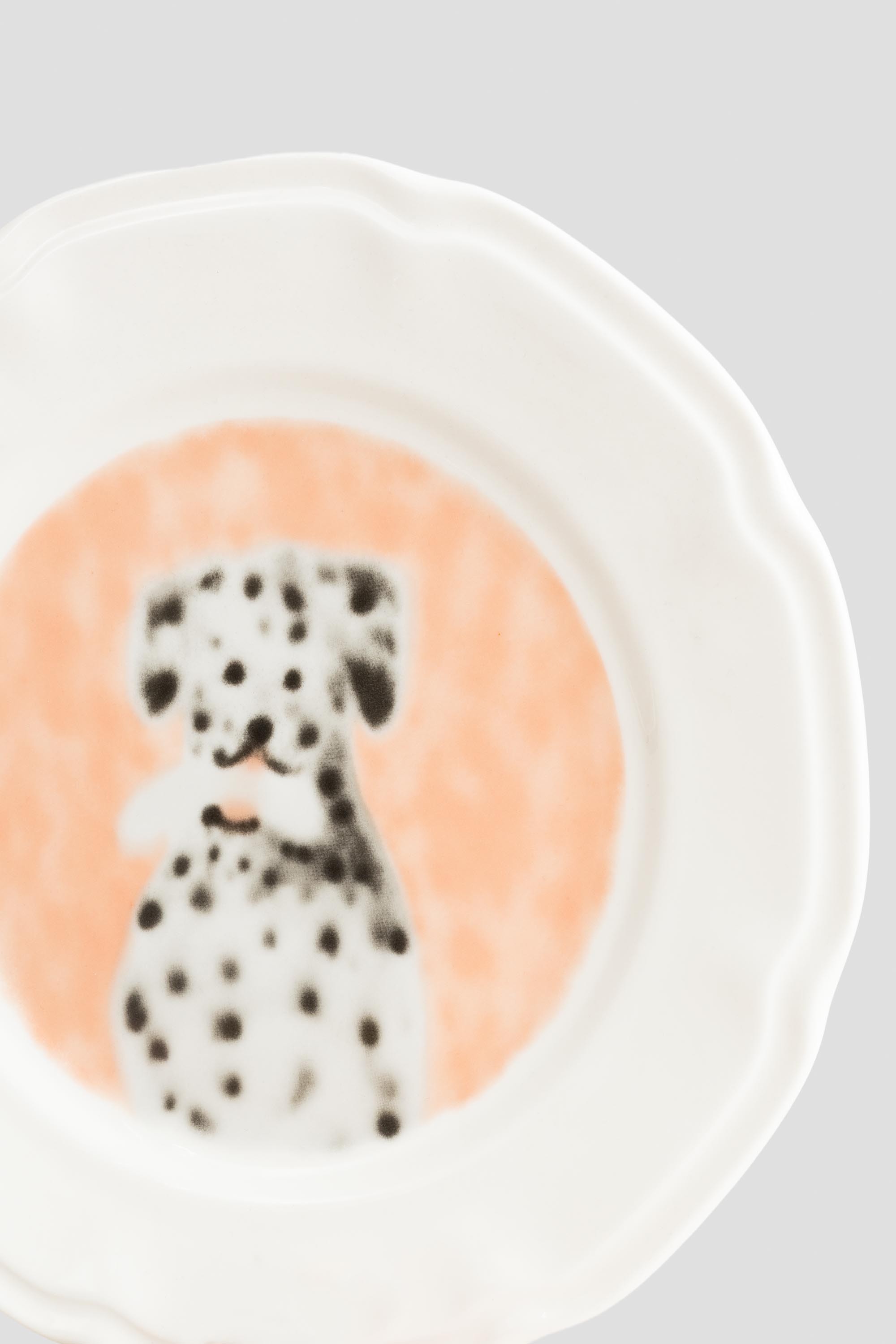 Bone Appetit Ceramic Plate White/Red