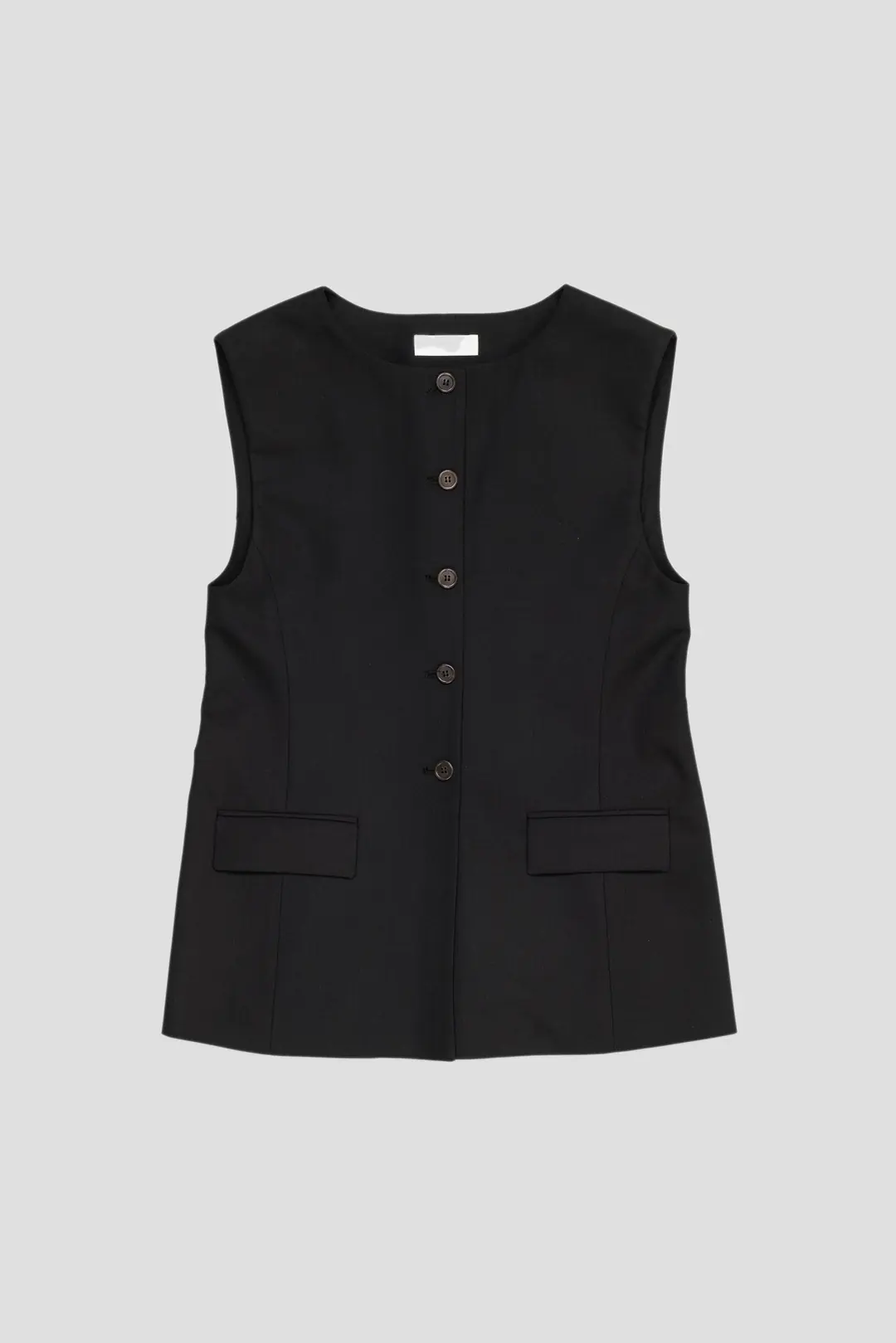 AmomentoOversized Button Up Vest Black