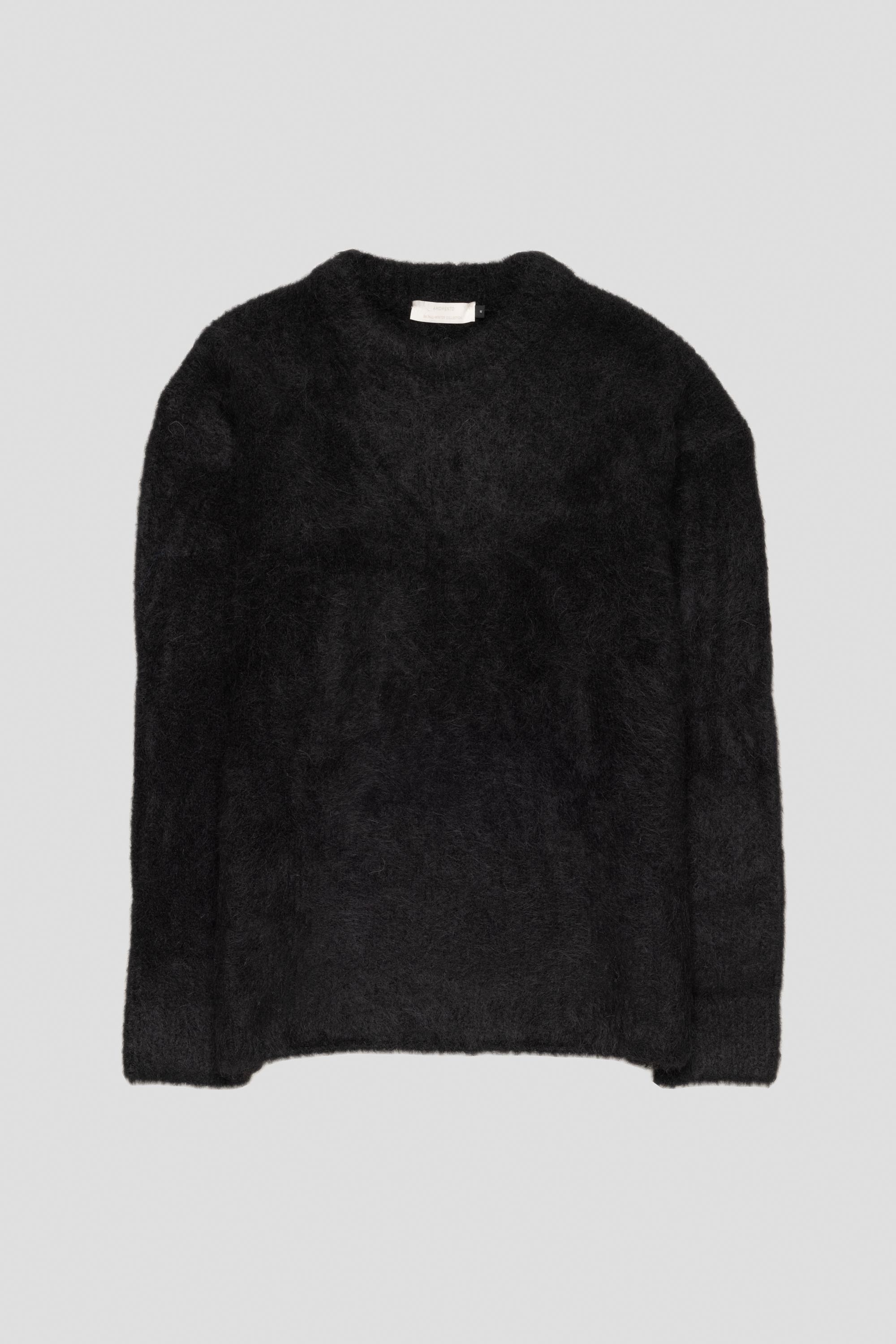 Alpaca Round Neck Pullover Black