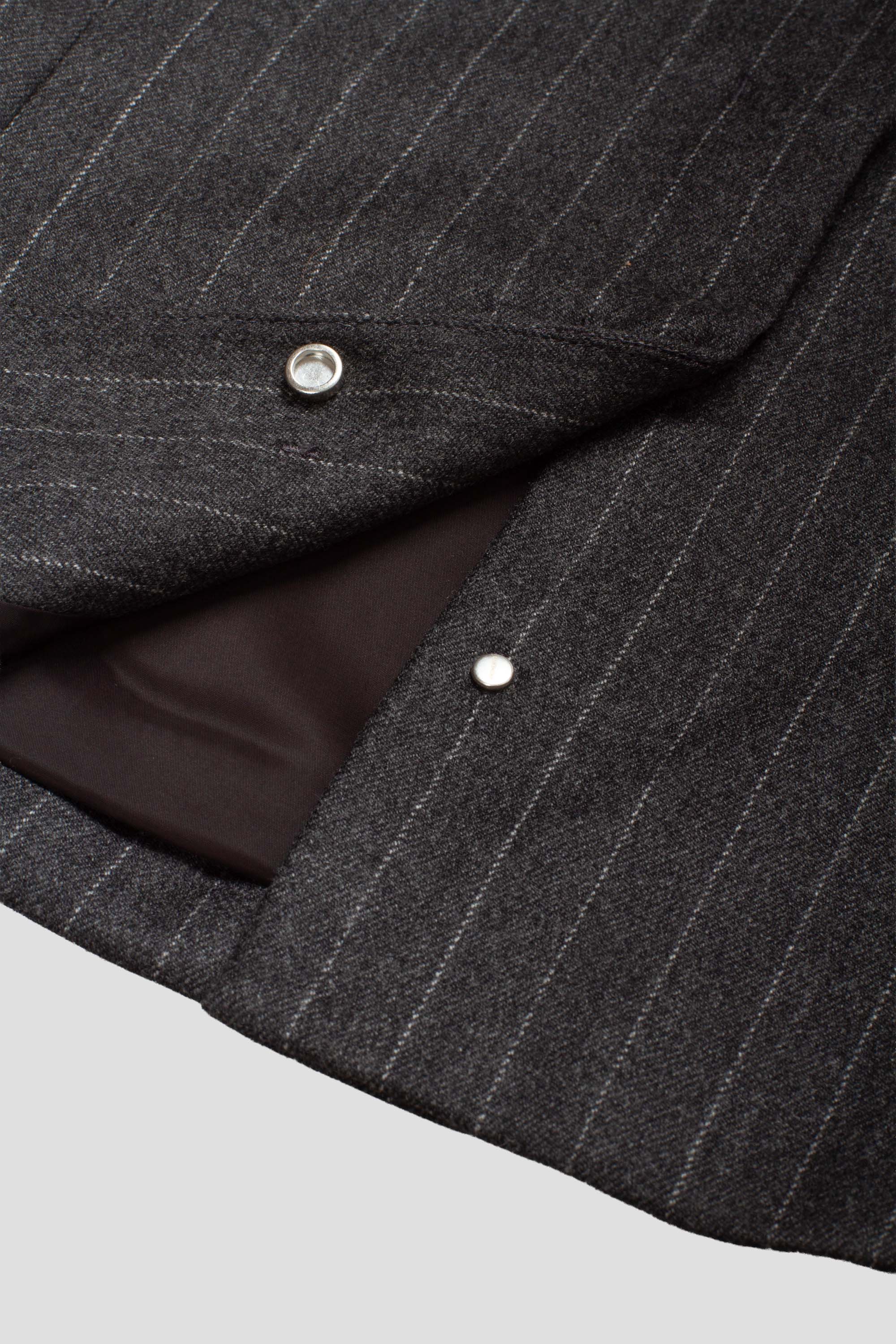 Wool Snap Button Down Vest Stripe