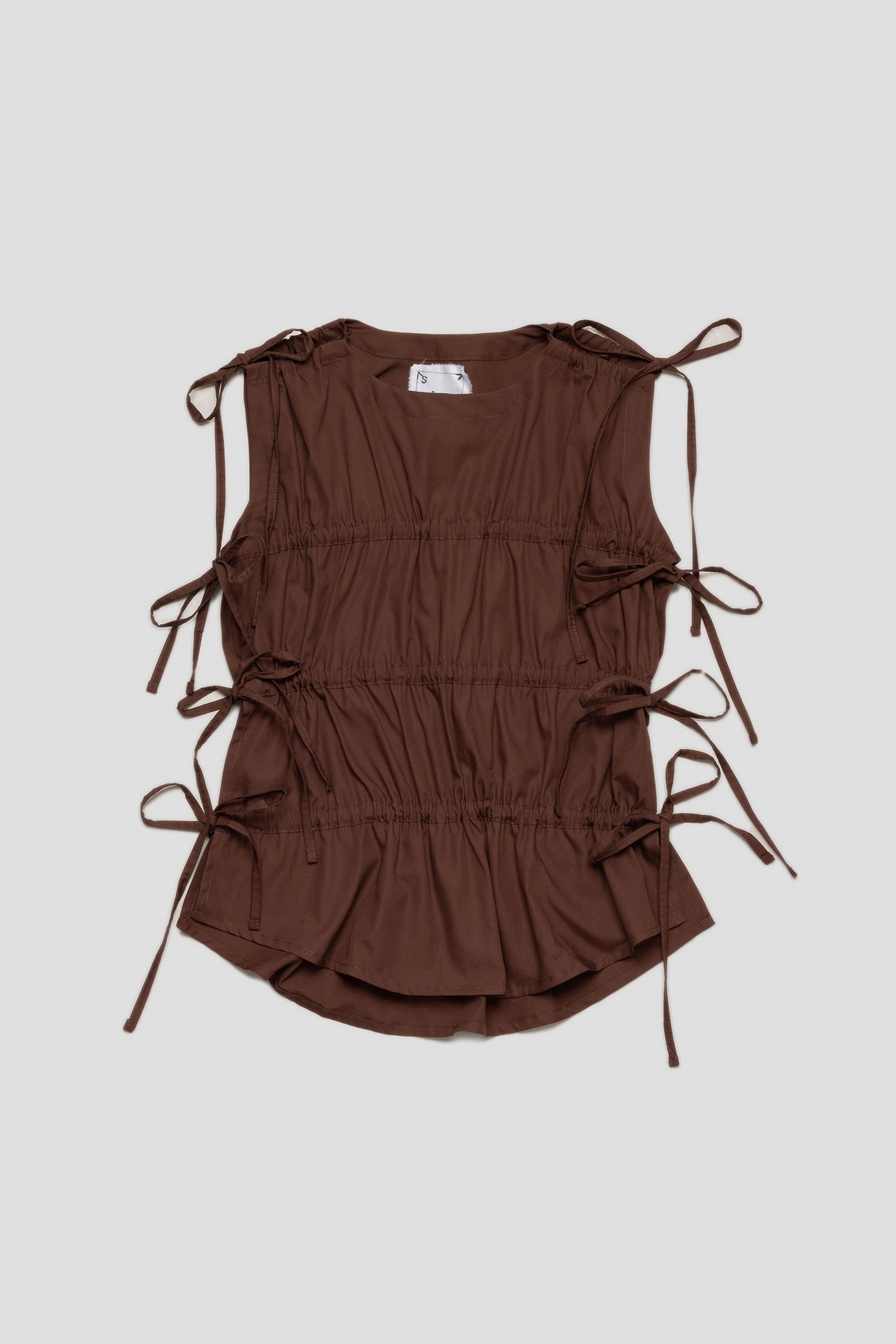 Ruched Vest Espresso