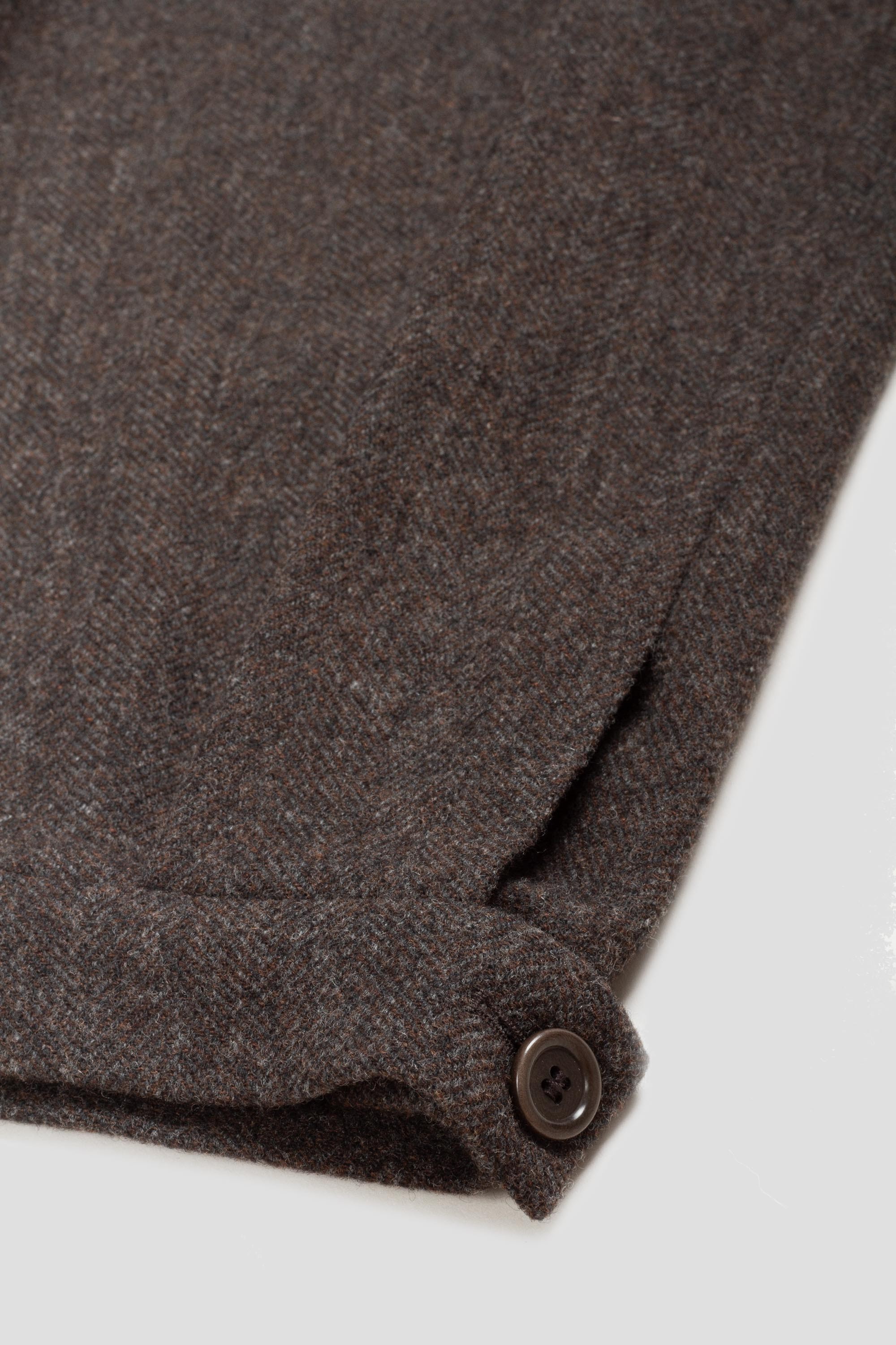 Wool Shirring Pants Dark Brown