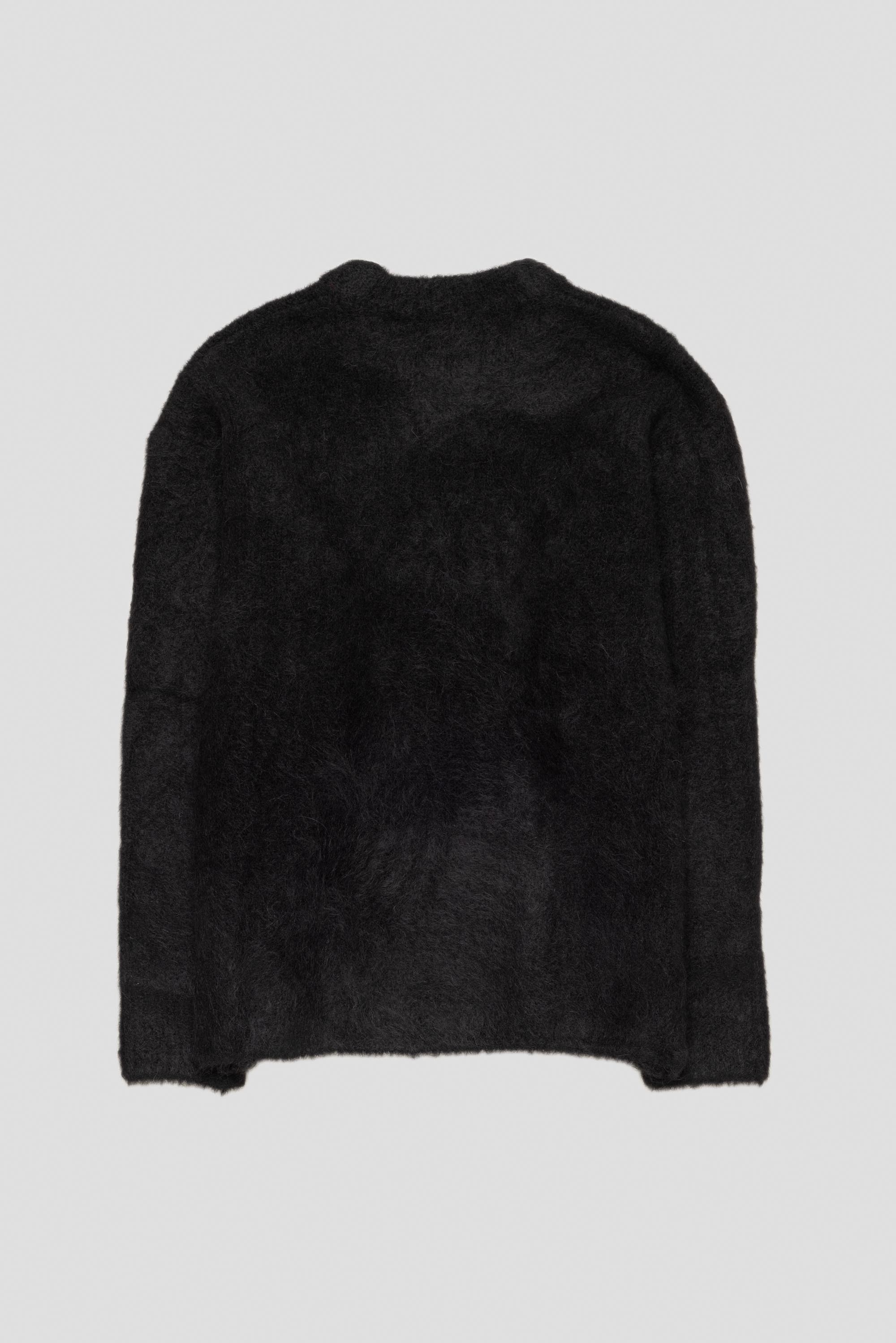 Alpaca Round Neck Pullover Black