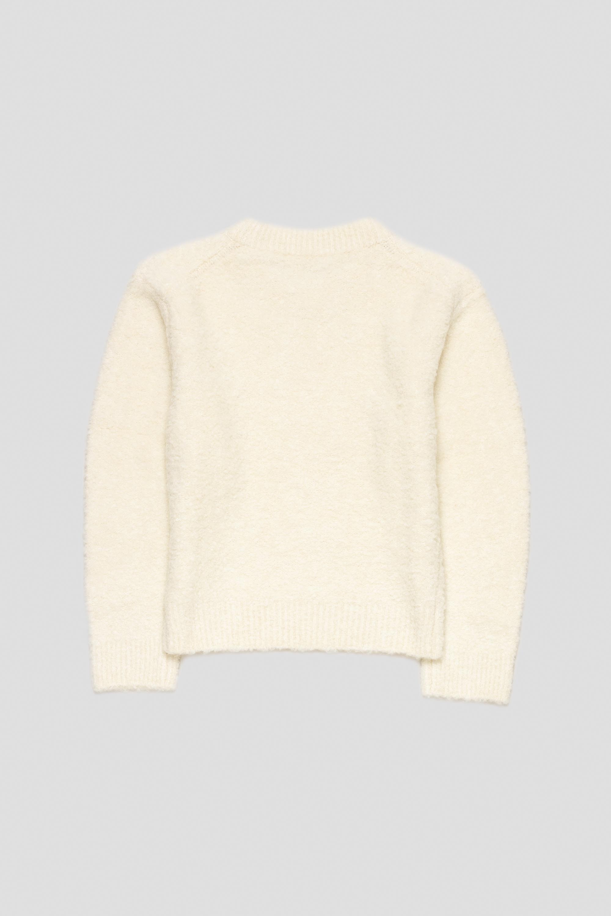 Mix Boucle Crop Knit Ivory