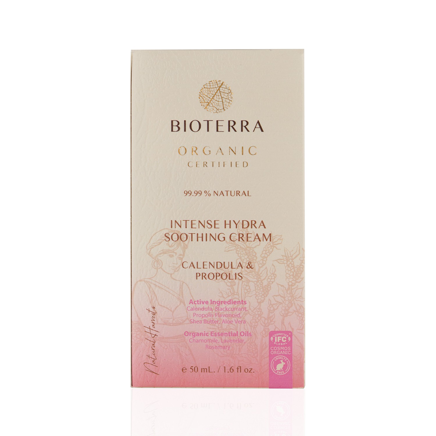 Bioterra Bio Intense Hydra Soothing Cream Intensive Feuchtigkeitsspendende Beruhigende (Propolis Ringelblume) Creme 50 ml