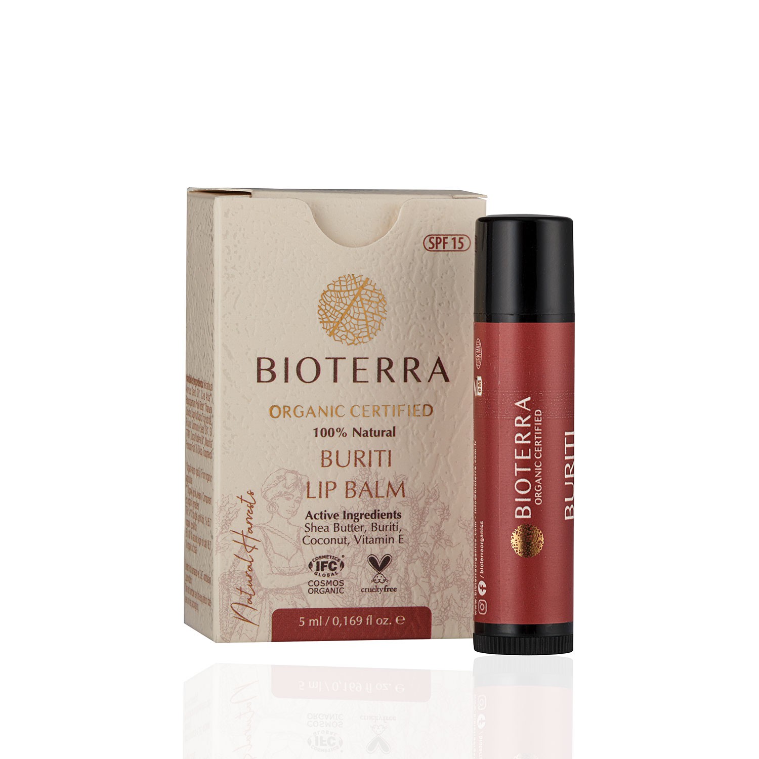 Bioterra Bio Buriti Lippenbalsam SPF 15 5 ml 