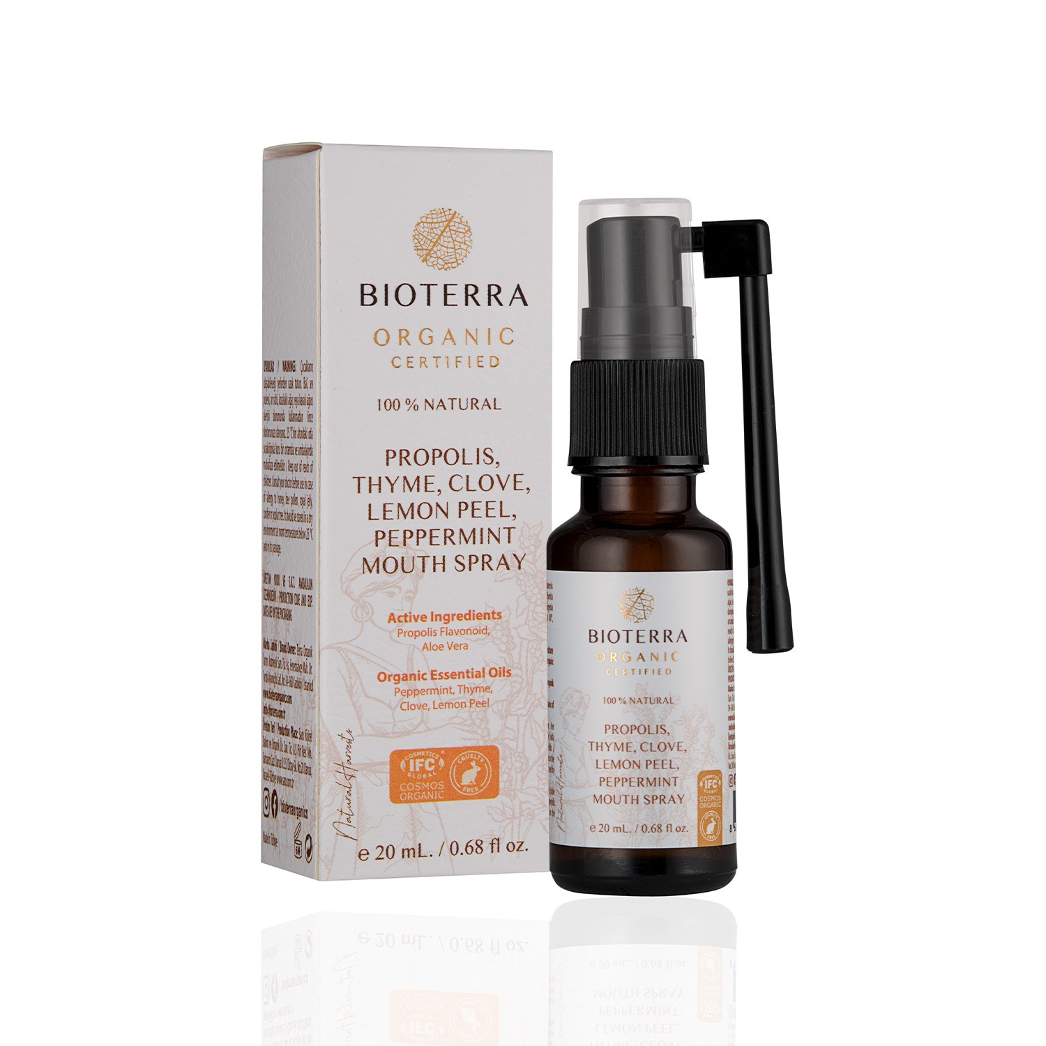 Bioterra Organische Propolis Thymian Nelken Hals Spray 20 ml