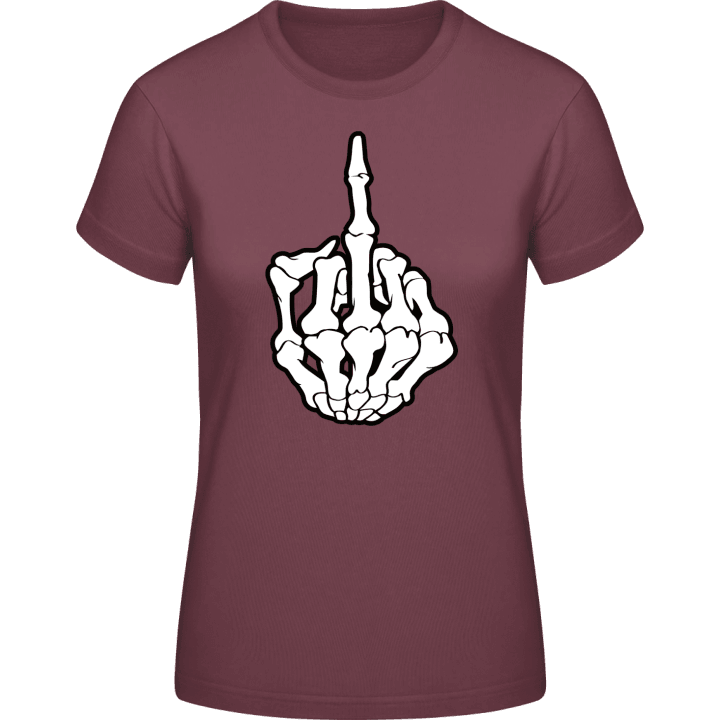 Skeleton Obscene Gesture Vrouwen T-shirt contain pic