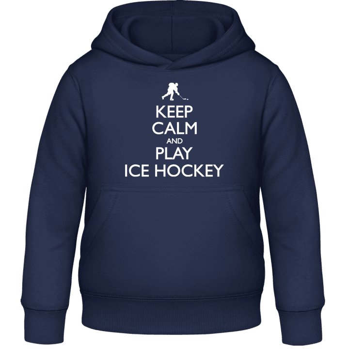 Keep Calm and Play Ice Hockey Felpa con cappuccio per bambini contain pic