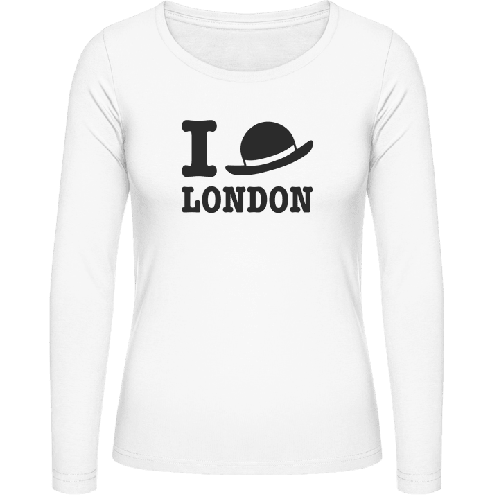 I Love London Bowler Hat Langermet skjorte for kvinner contain pic