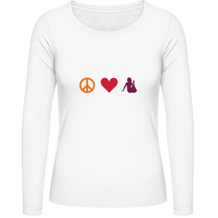 Peace And Yoga Langermet skjorte for kvinner contain pic