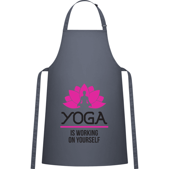 Yoga Is Working On Yourself Delantal de cocina contain pic