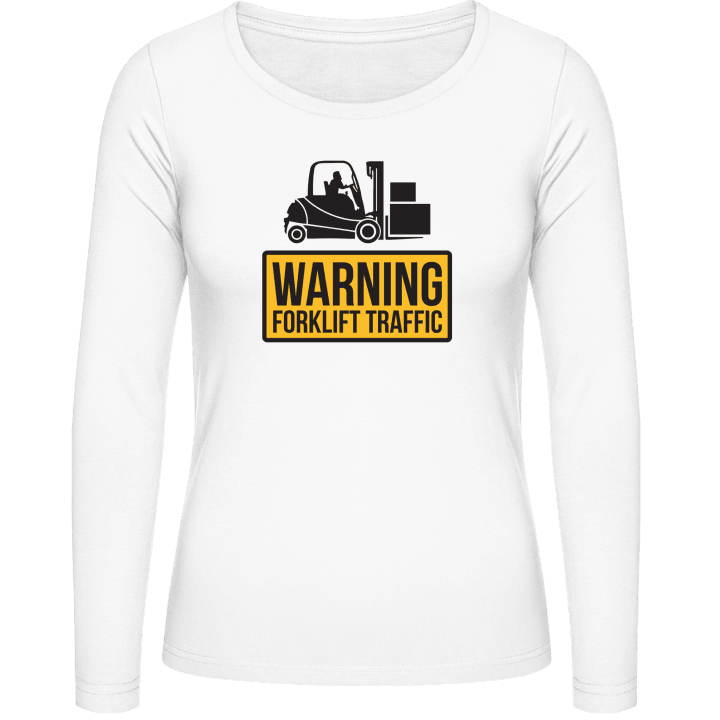Warning Forklift Traffic Langermet skjorte for kvinner contain pic