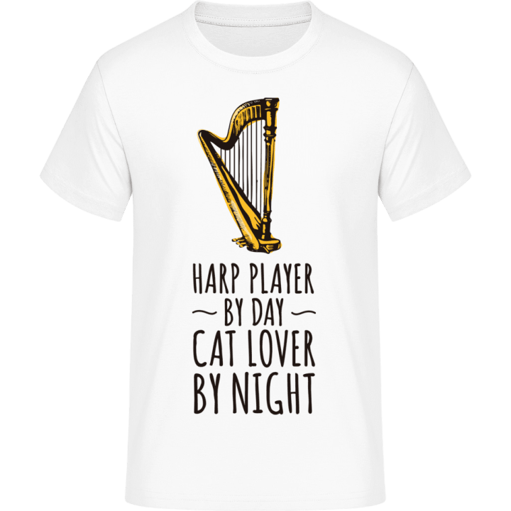 Harp Player by Day Cat Lover by Night T-Shirt contain pic