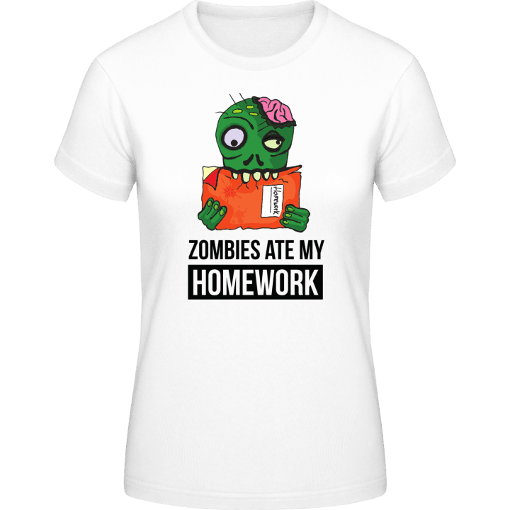Zombies Ate My Homework T-shirt för kvinnor contain pic