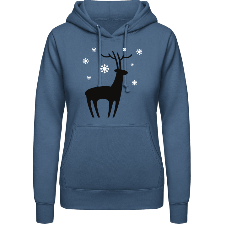 Xmas Deer with Snow Felpa con cappuccio da donna 0 image