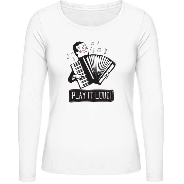 Accordionist Play It Loud Langermet skjorte for kvinner contain pic