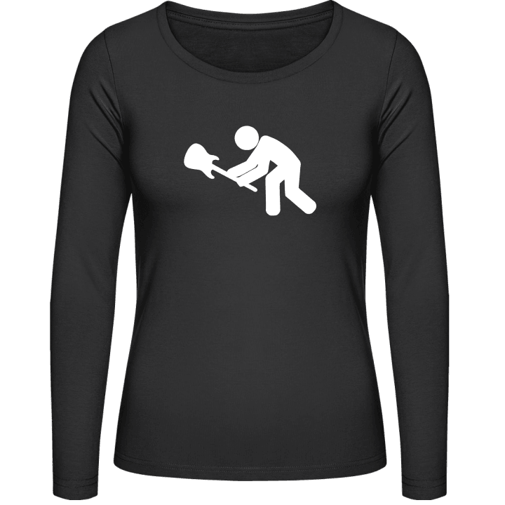 Slamming Guitar On The Ground T-shirt à manches longues pour femmes contain pic