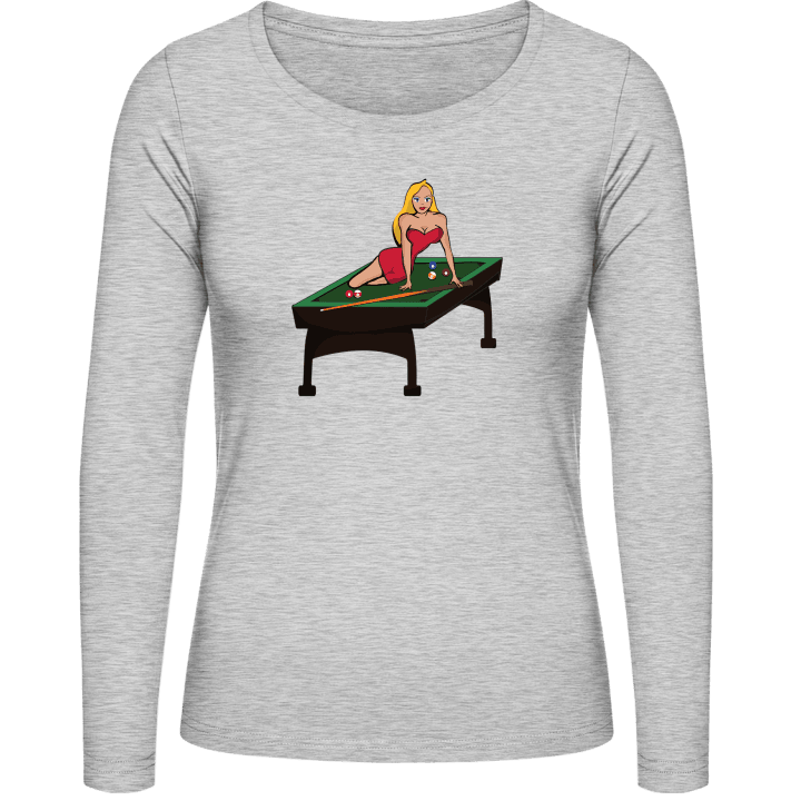 Hot Babe On Billiard Table Frauen Langarmshirt contain pic
