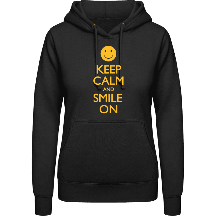 Keep Calm and Smile On Hoodie för kvinnor contain pic