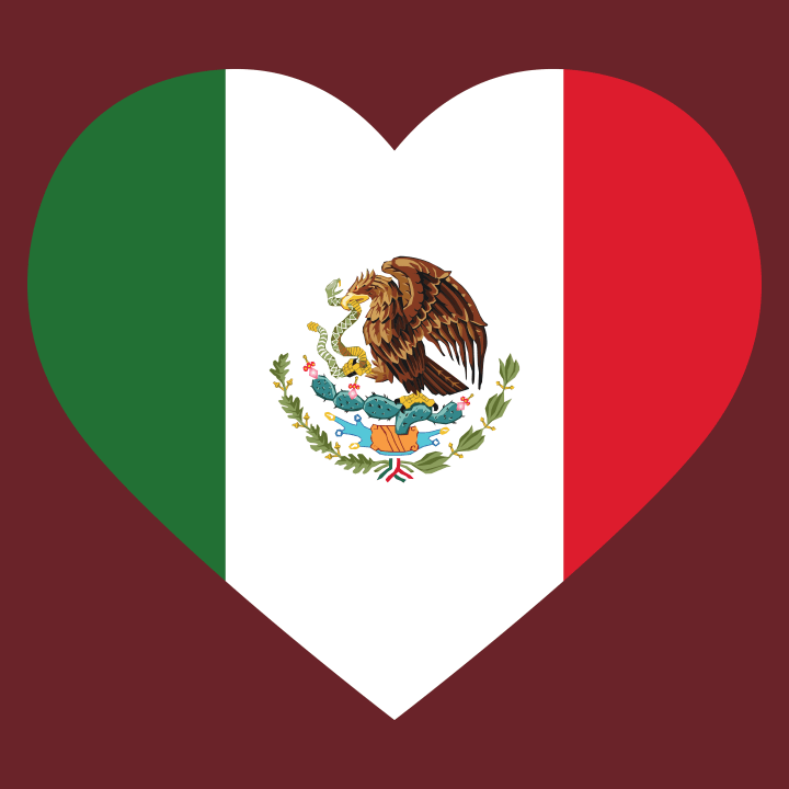 Mexico Heart Flag T-shirt à manches longues pour femmes 0 image