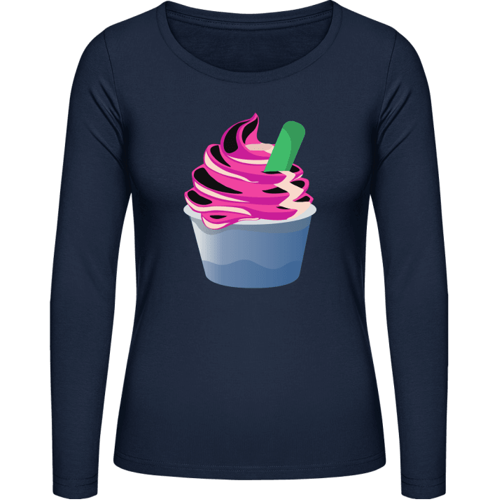 Ice Cream Illustration T-shirt à manches longues pour femmes contain pic