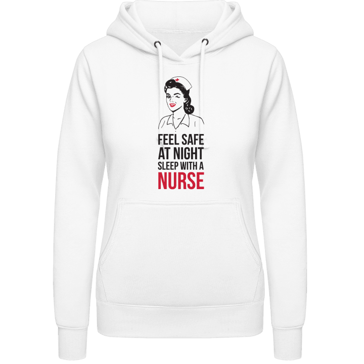 Feel Safe at Night Sleep With a Nurse Frauen Kapuzenpulli contain pic