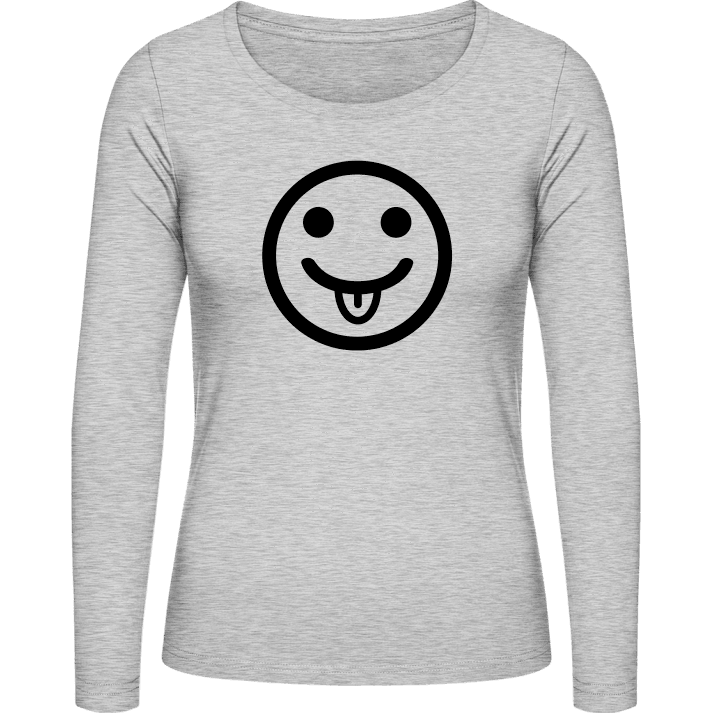 Cheeky Smiley Vrouwen Lange Mouw Shirt contain pic