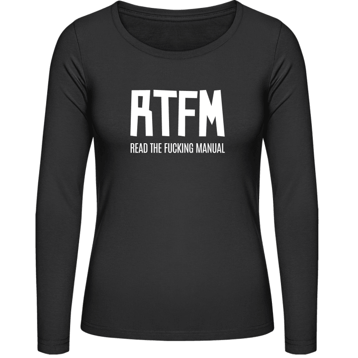 RTFM Read The Fucking Manual Langermet skjorte for kvinner contain pic